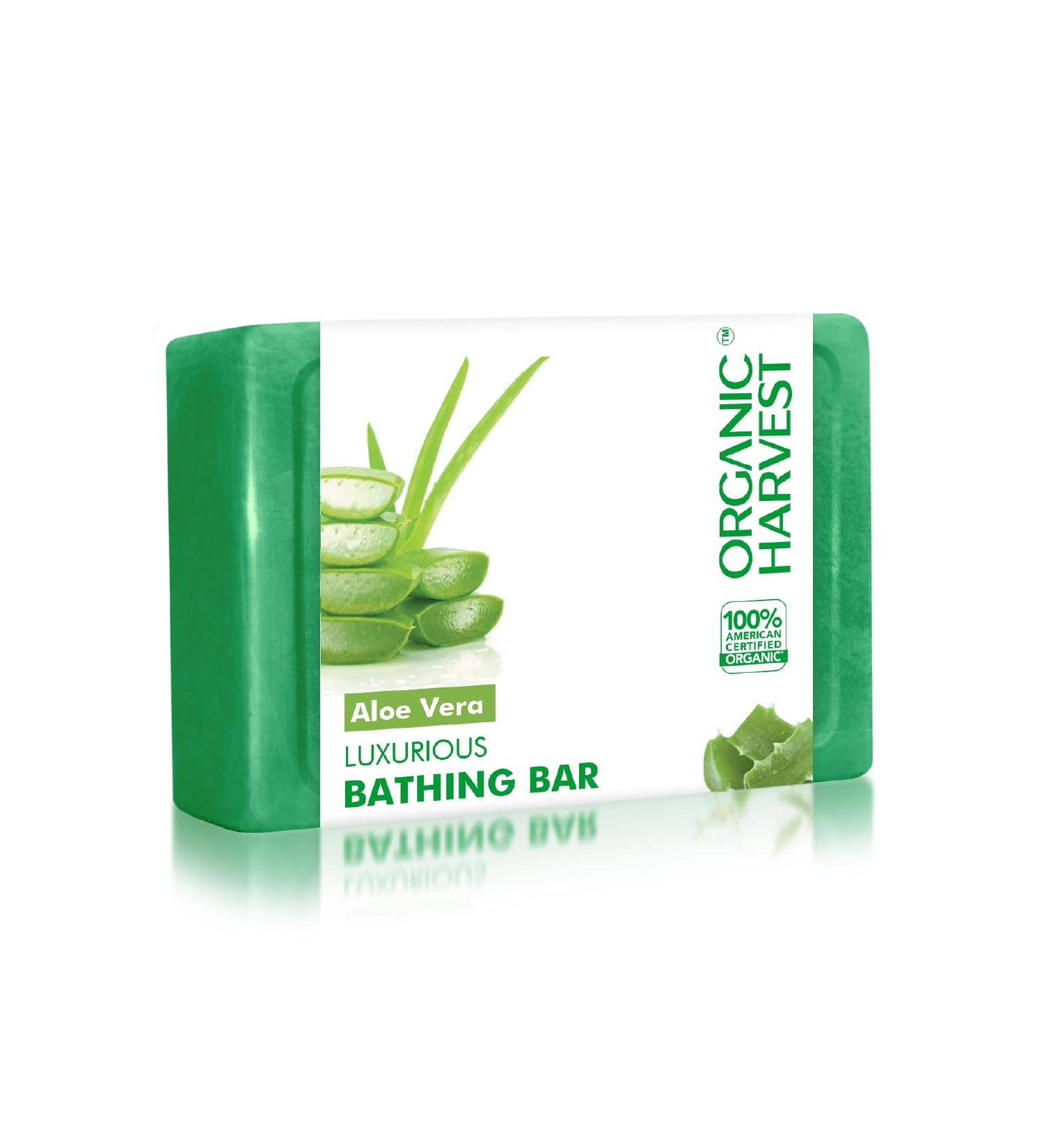 Luxurious Aloe Vera Bathing Bar | Organic Sulphate & Paraben-Free Soap for Soft Skin | Gentle Cleansing | 125g - Buy Online on GoSupps.com