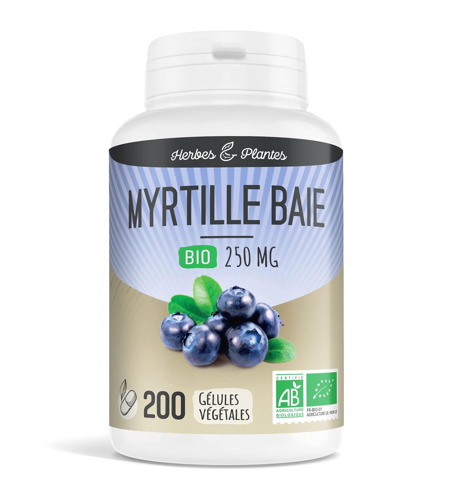 Herbs & Plants Blueberry Organic Berries 200 Vegetable Capsules 250 mg - Buy Online on GoSupps.com