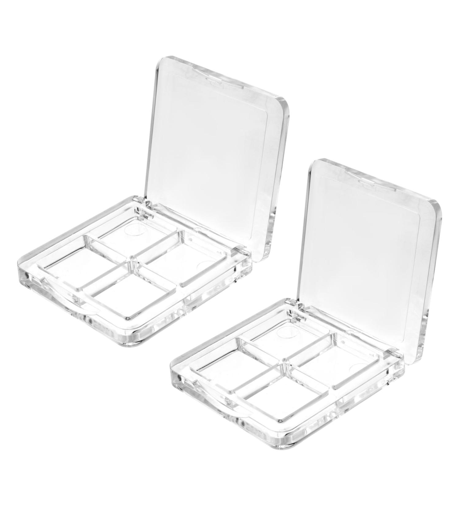 Mipcase 2pcs Eyeshadow Diy Make up Accessory 4 Grids Empty Eye Shadow Pallet Cosmetic Platen Acrylic Travel - Buy Online on GoSupps.com