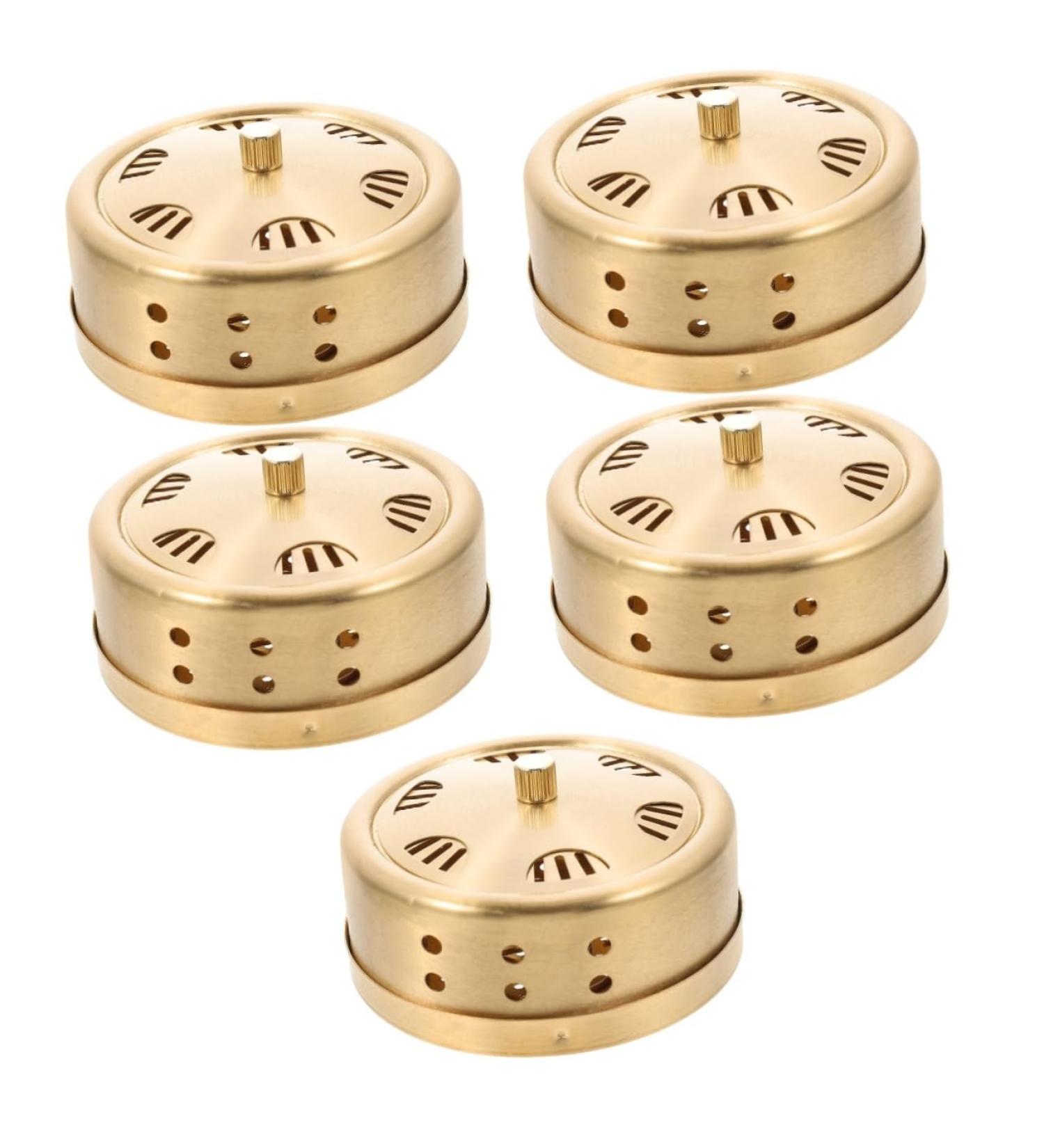Healeeved 5er-Box Smoke-Free Moxibustion Tool Set - Adjustable Copper Moxa-Stick Container 5PCs Golden Moxibustion Box for Home Use - Buy Online on GoSupps.com