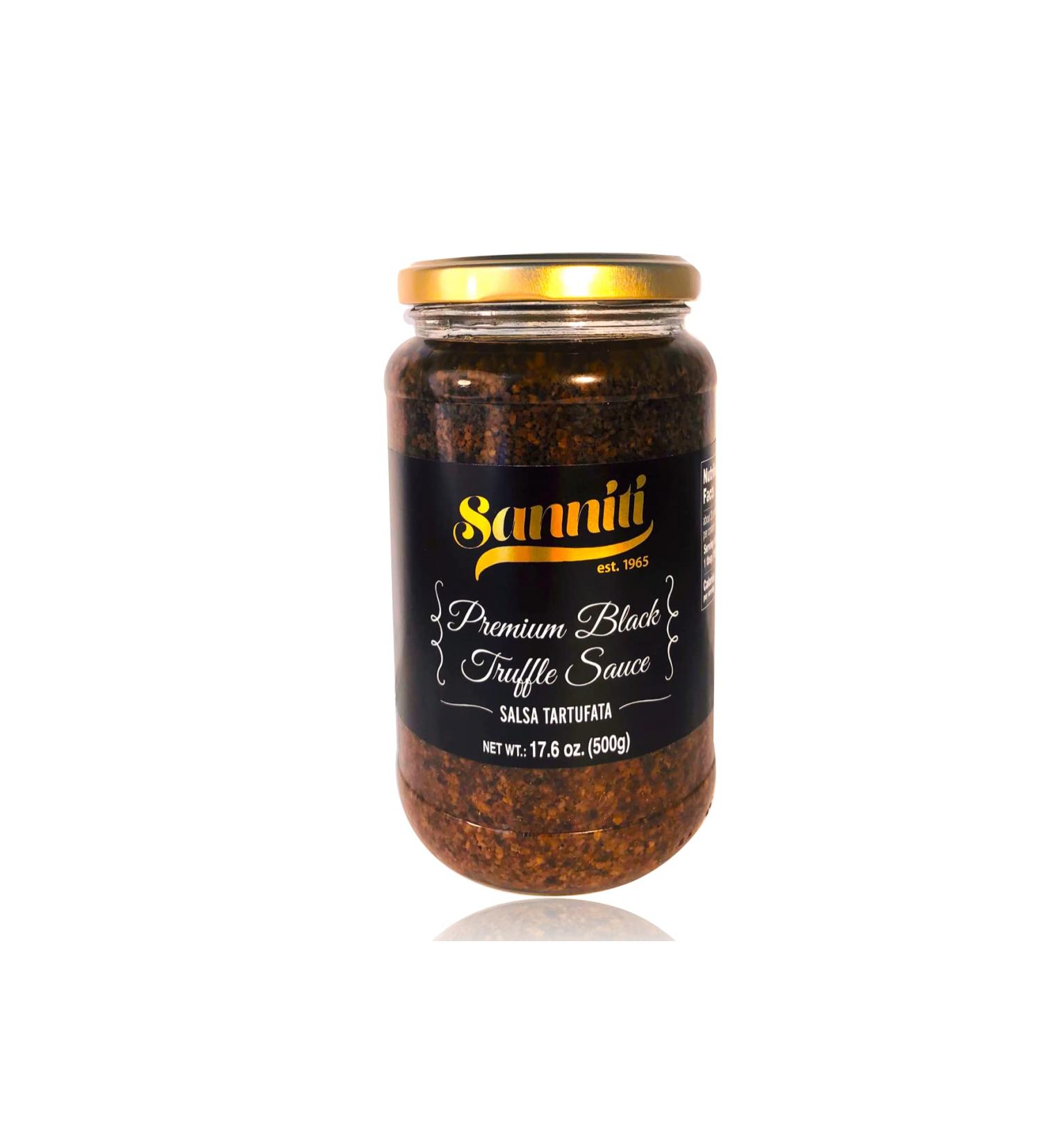Sanniti Italian Premium Black Truffle Sauce 17.6 oz (500g) | Salsa Tartufata - Buy Online on GoSupps.com