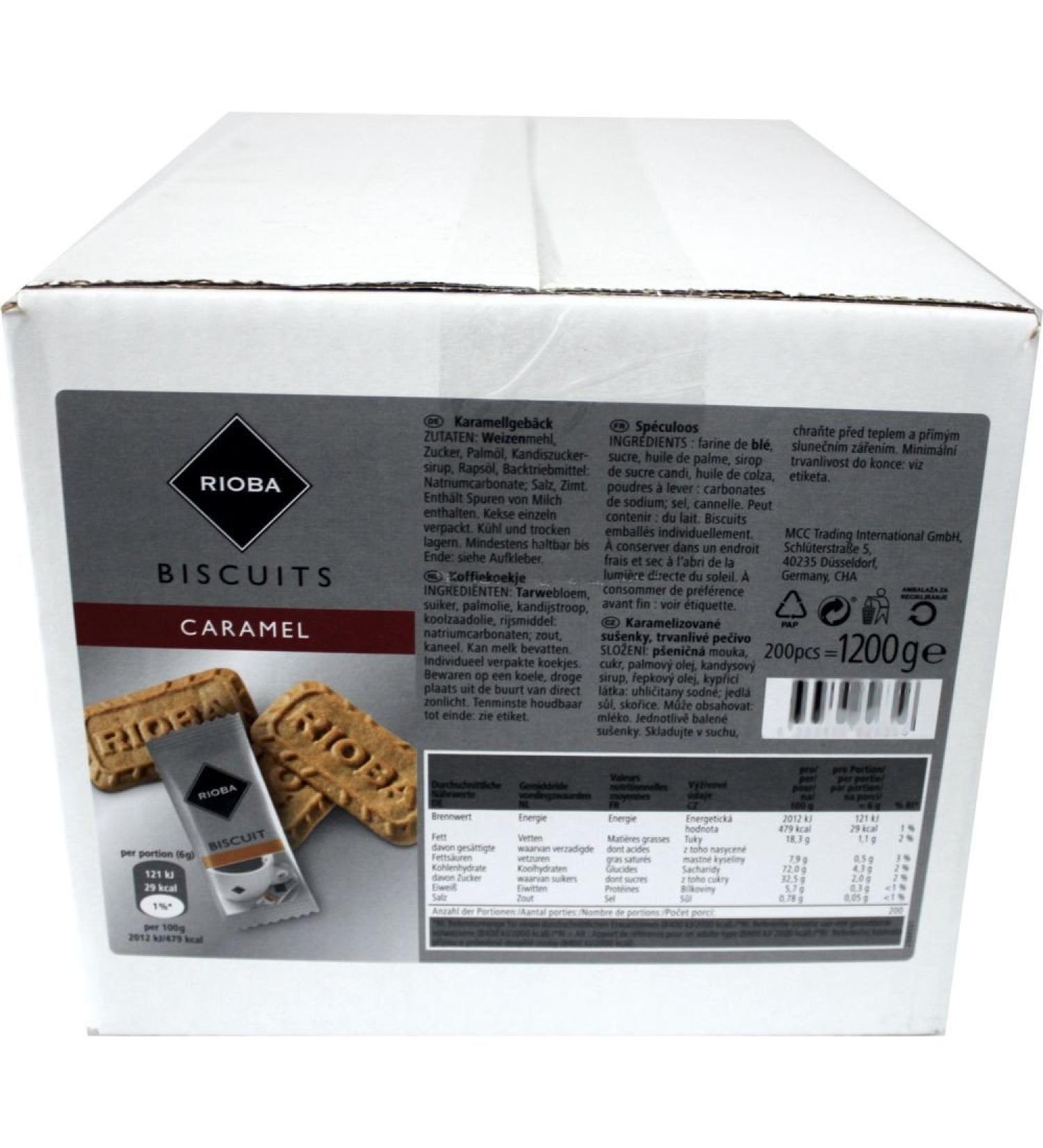 Rioba Rioba 200 Caramel Coffee Biscuits Individually Wrapped