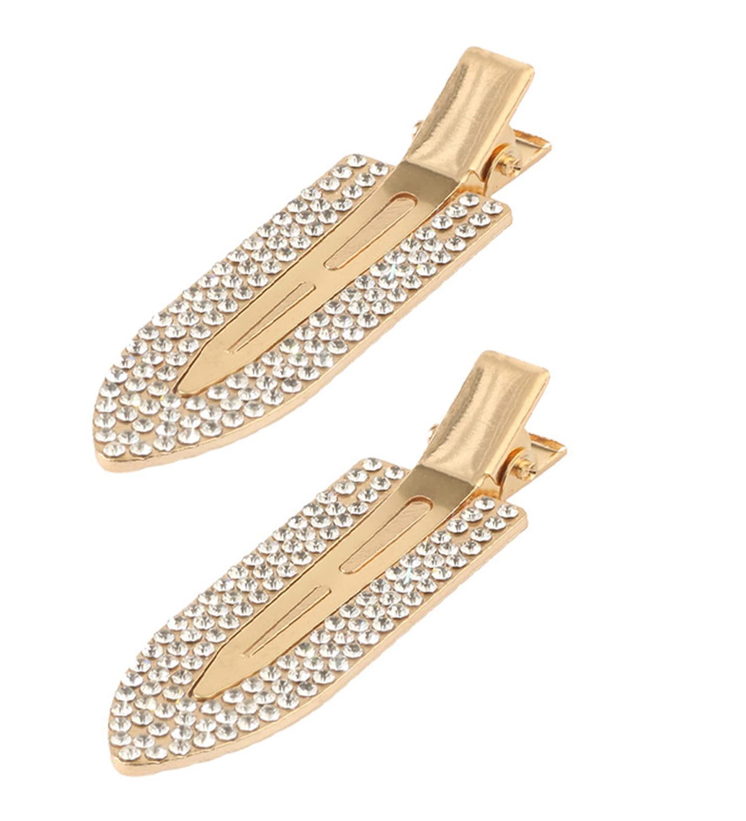 Metal No-Crease Surfboard Duckbill Hair Clips Alligator Tight Bite Hair Pins Teeth Bows Hair Clips Hairdressing Salon Hair Grip DIY Accessories Hairpins for Hair Styling Hairdresser (Gold)