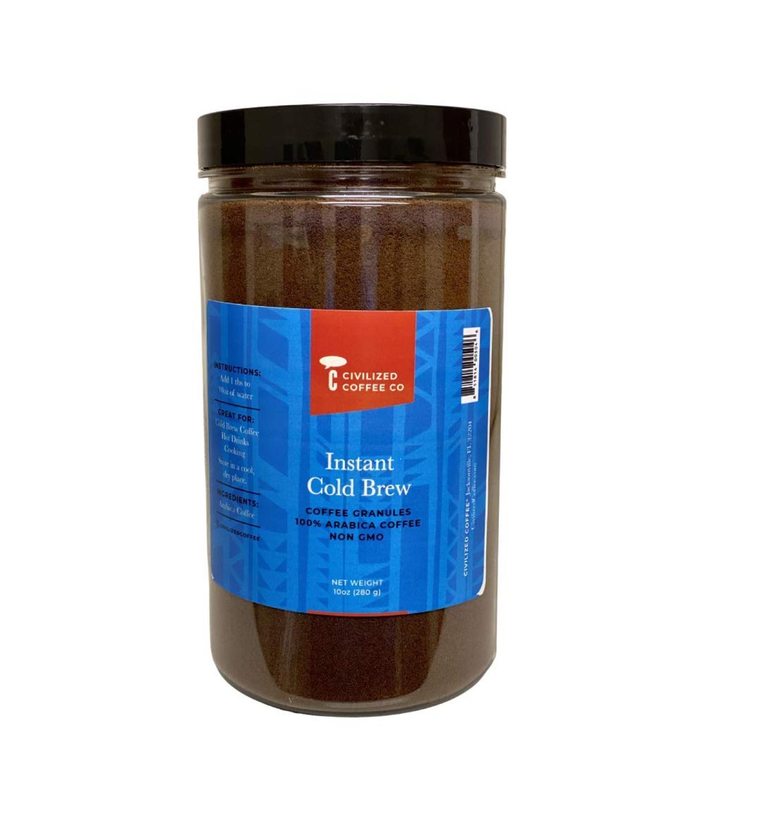 Civilized Coffee Instant Cold Brew Coffee Granules (10 oz Jar) - Non-GMO - Buy Online on GoSupps.com