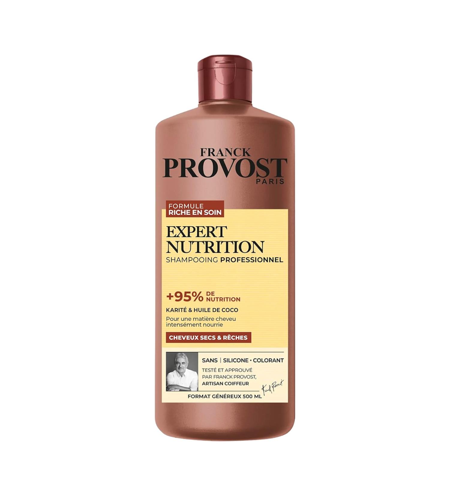 FRANCK PROVOST Expert Nutrition - Professional Shampoo - Rich Care Formula - Shea & Coconut Oil - Silicone & Colorant Free - Dry & Coarse Hair - Generous Size 500 ml - Buy Online on GoSupps.com