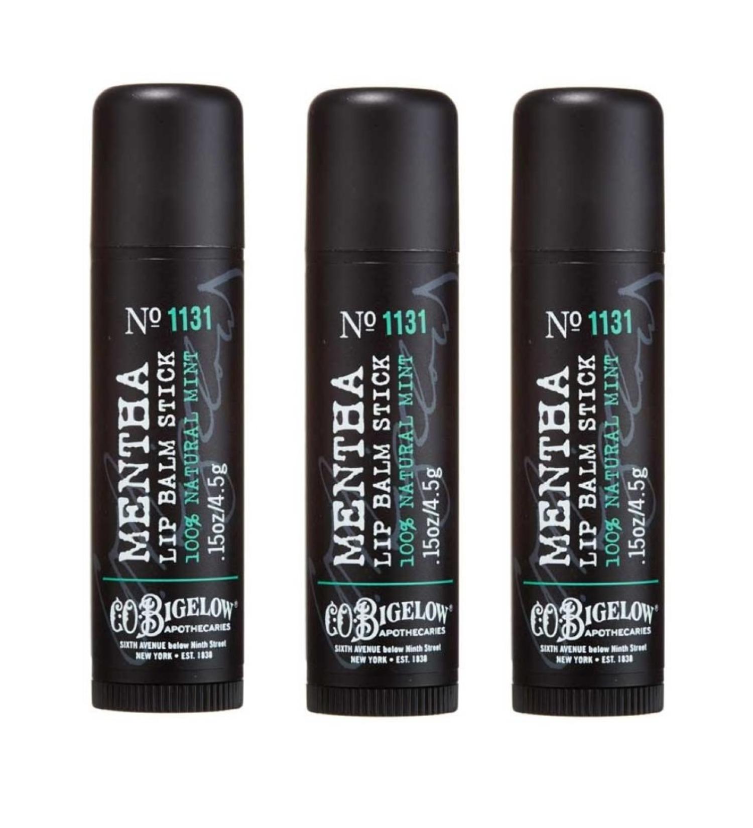 Lot of 3 Bath & Body Works C.O. Bigelow 1131 Mentha Lip Balm Stick 0.15 oz / 4.5 g