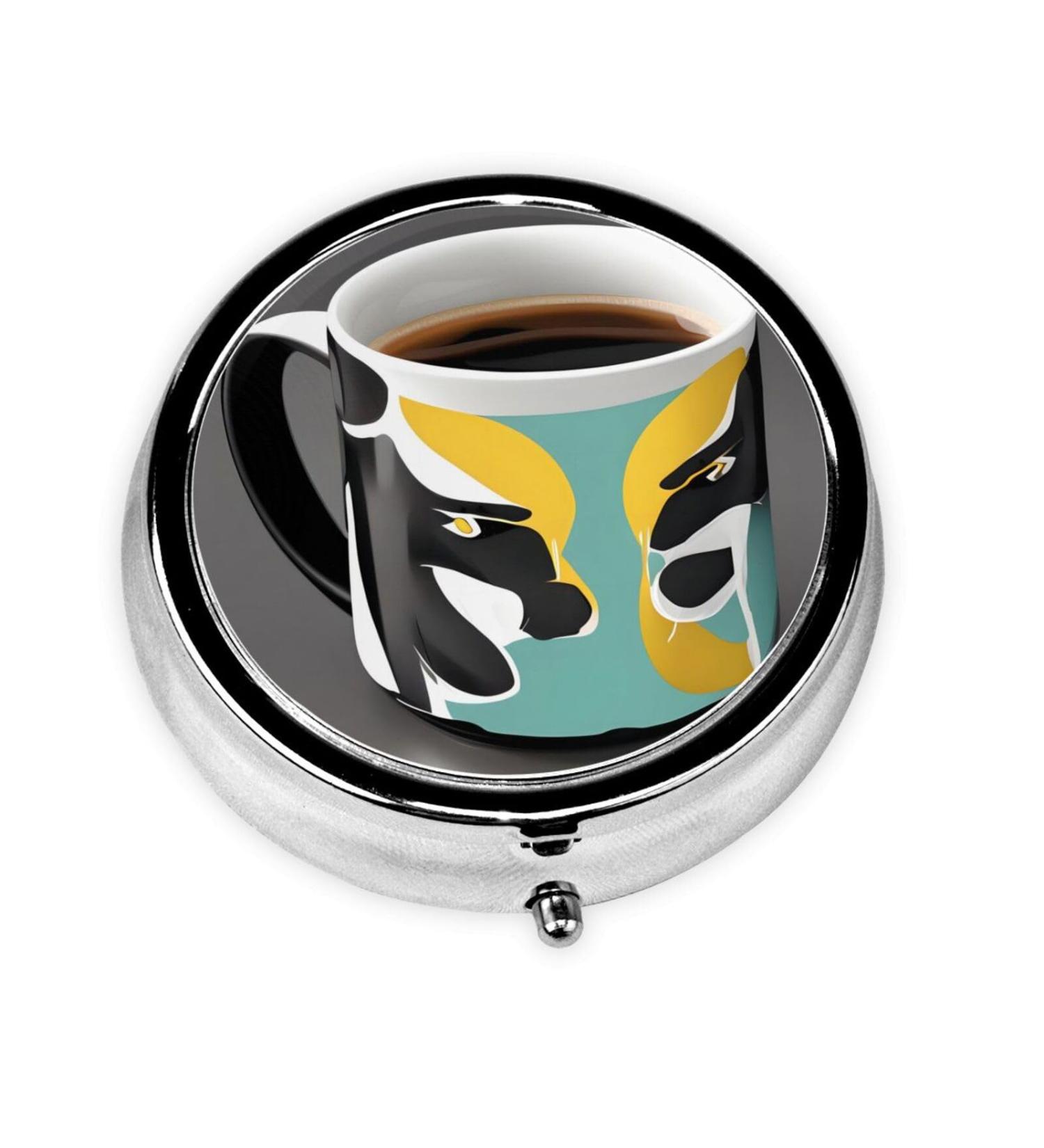 Shop Portable 3 Compartment Round Pill Box Organizer | Travel-Friendly Mug Coffeeround Design - Buy Online on GoSupps.com