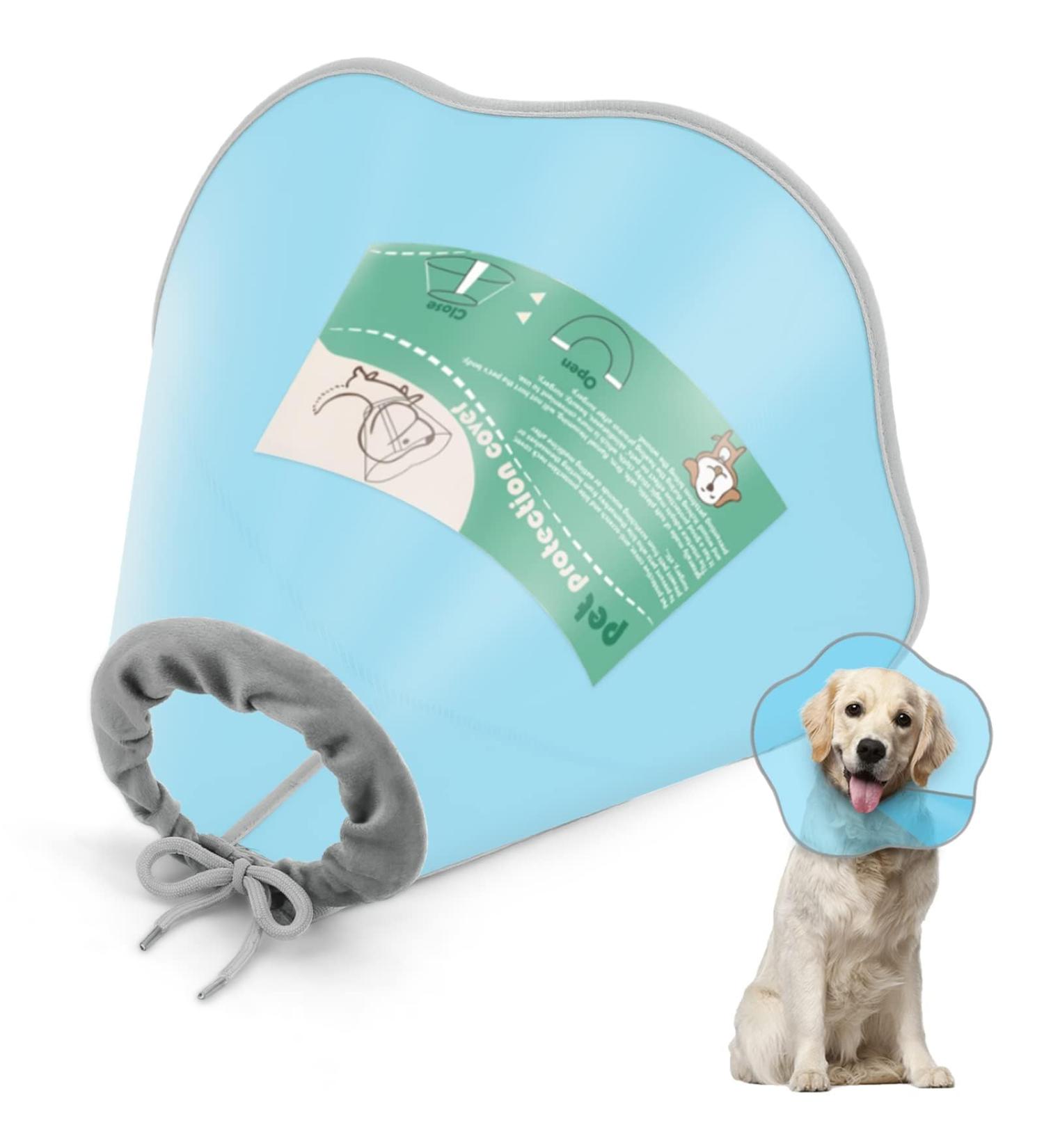 Supet Rewkrause Protective Collar for Dogs & Cats - Leak Protection - Blue XL (48-52 cm Neck Circumference) - Buy Online on GoSupps.com