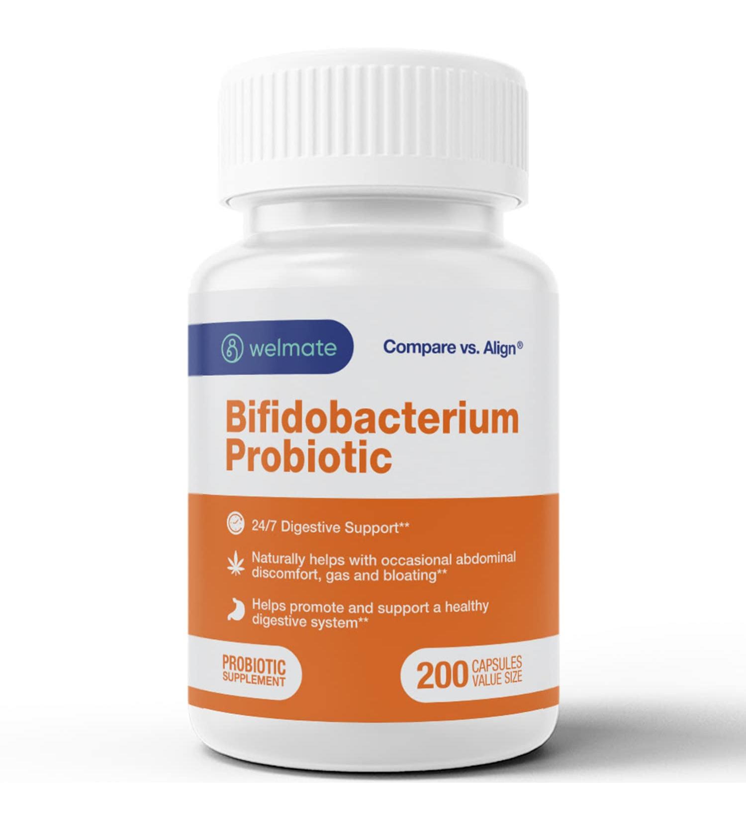 WELMATE Bifidobacterium - Probiotic Supplement - Supports Gut Health - Immune Support - Digestive Enzymes - Gluten Free - Vegan - Men & Womens Probiotic - Value Size - 200 Count - Buy Online on GoSupps.com