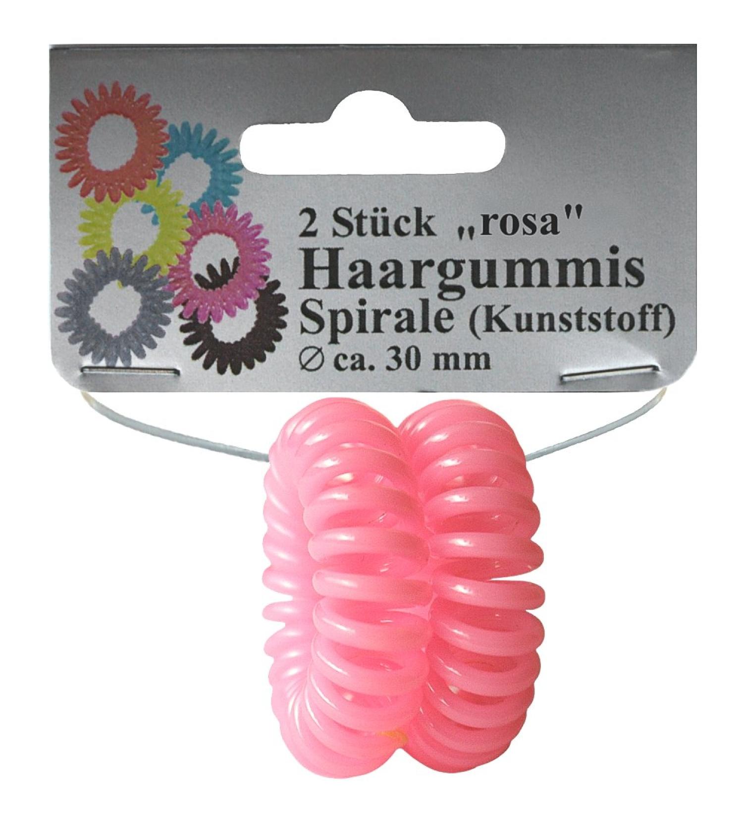 2 hair tie pink plastic hair accessories for children hair rubbers cay rubber hair tie spiral hair spiral braid coil on SB card 2351-01