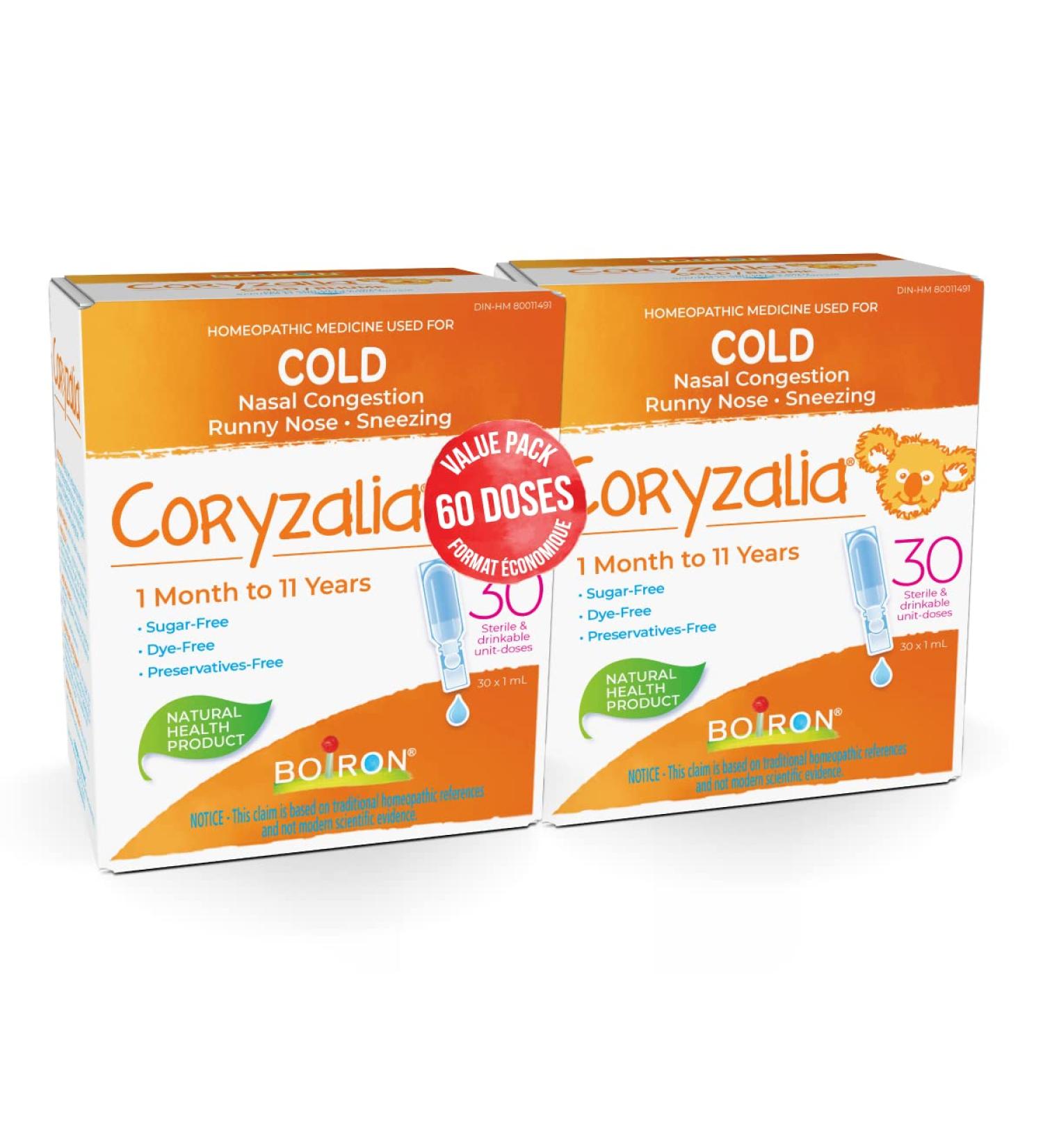 Boiron Coryzalia Children 60 Unit-doses (1 Ml Each) Bonus Pack for Colds and Cold Symptoms 60 Milliliter - Buy Online on GoSupps.com