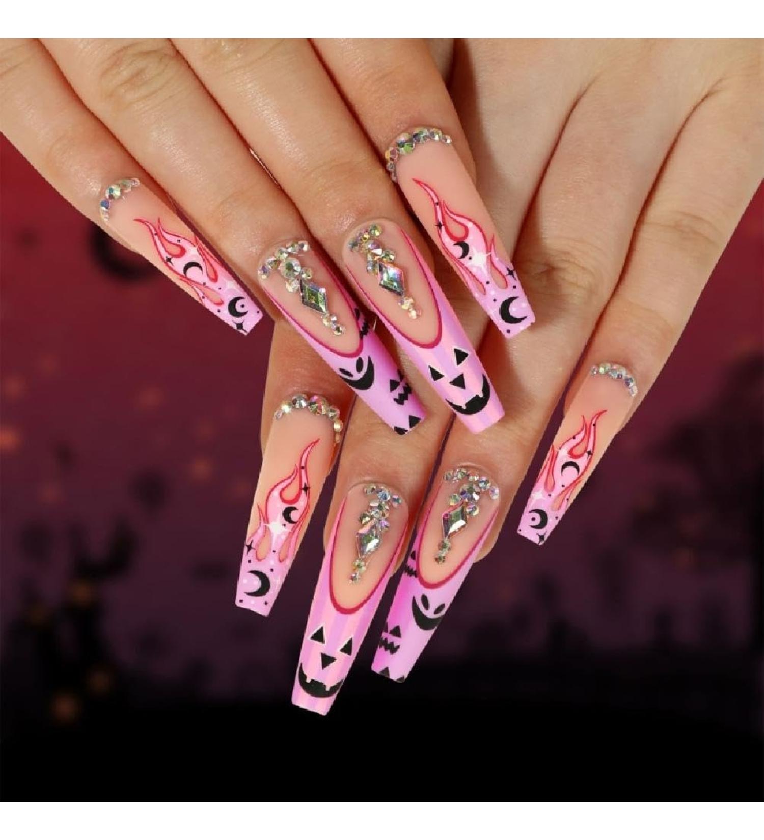 Coffin Press On Nails Gothic Halloween False Nails Full Cover Fake Nails with Jelly Glues for DIY Art Salon Home Halloween Artificial Nails/Fake Nails Halloween Strips Halloween Polish Jp2518 - Buy Online on GoSupps.com