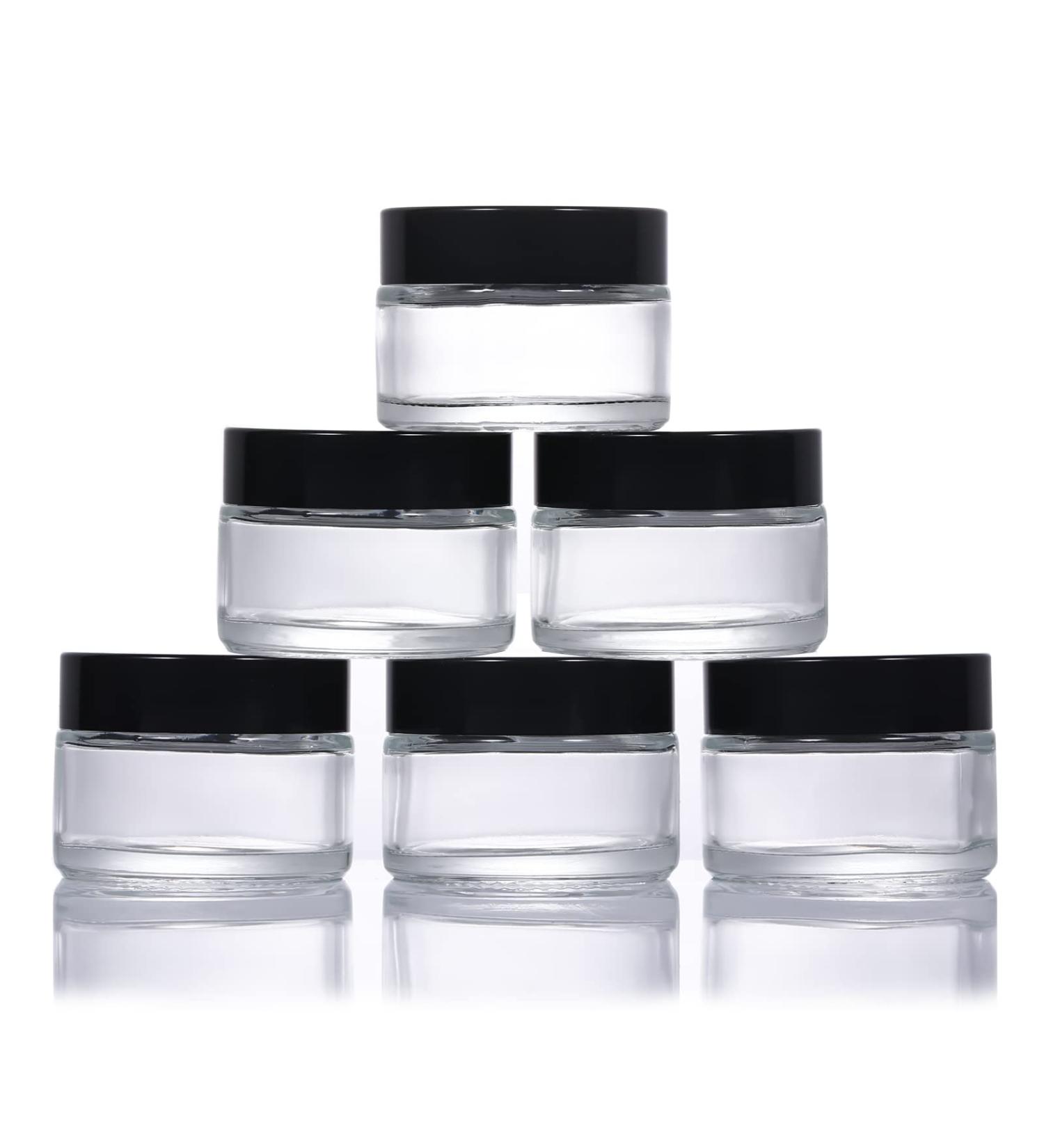 6x30ml Refillable Glass Cosmetic Containers | Empty Travel Pots for Creams Lotions & Powders - Buy Online on GoSupps.com
