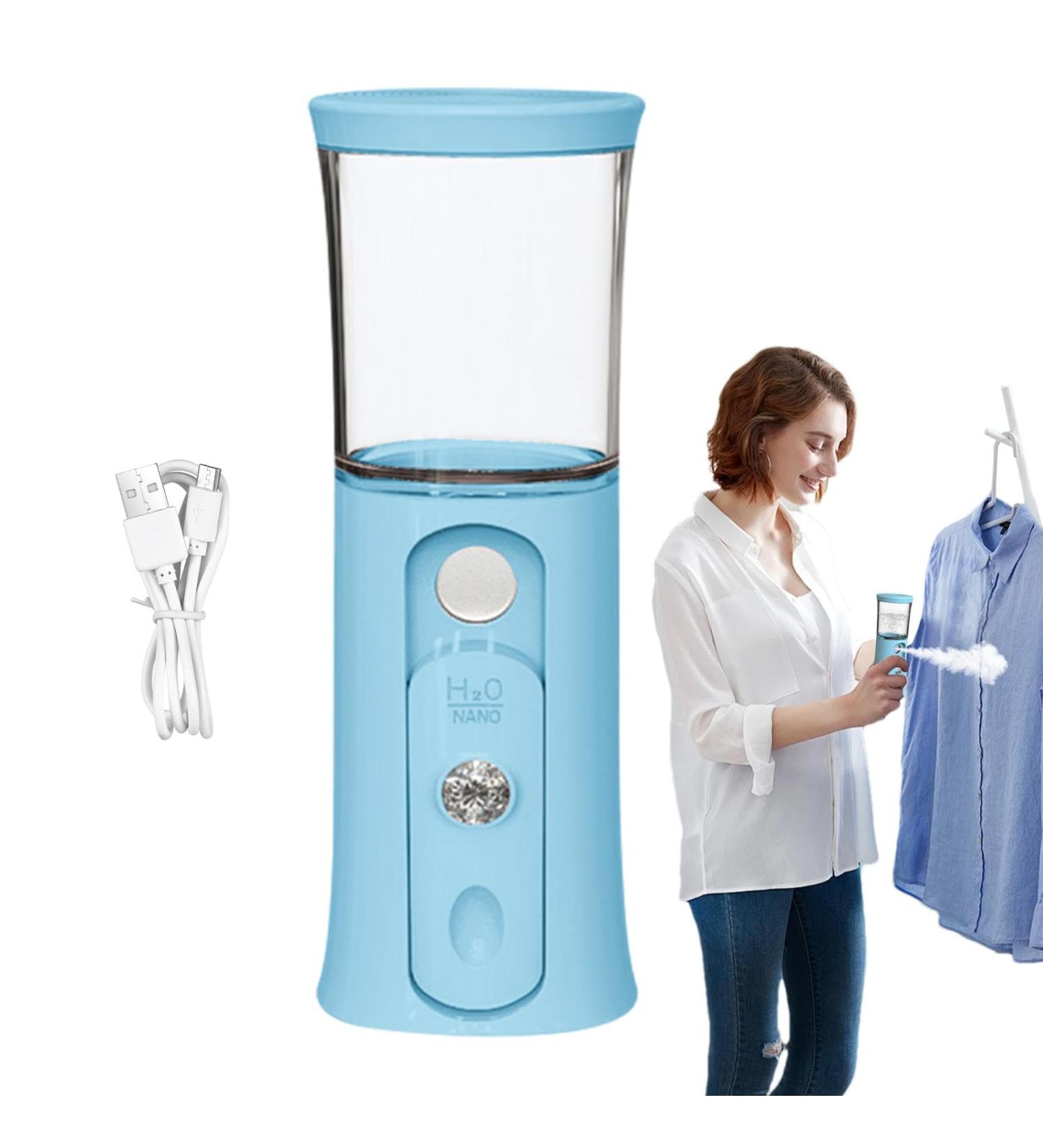 Xtauaguh Nano Mist Sprayer | Handheld Nano Mister - 30ml Visual Water Tank Cordless Mist Sprayer Handy Nano Mist Sprayer with Colorful Light for Face Hydrating Blue - Buy Online on GoSupps.com