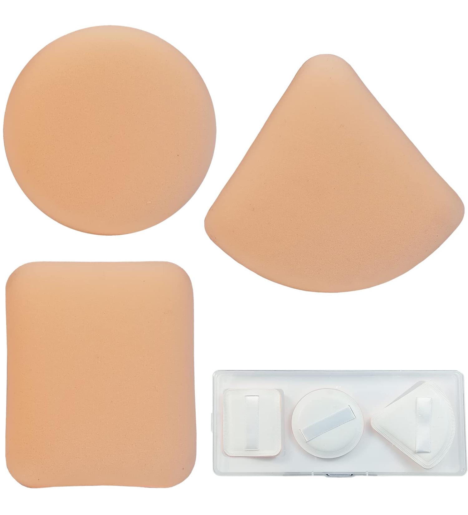 3PCS Washable Soft Powder Puff Makeup Sponge Set - Triangle/Square/Round Shapes with Strap for Loose Powder, Foundation - Wet/Dry Application - Reusable Powder Puff - Buy Online on GoSupps.com