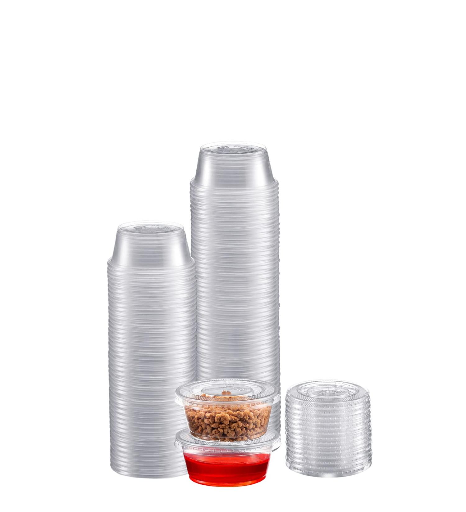 Zeml Portion Cups with Lids (2 Ounces 100 Pack) - Premium Disposable Plastic Cups for Meal Prep, Salad Dressing, Jello Shots, Medicine - Small Condiment Container 2 oz - Buy Online on GoSupps.com