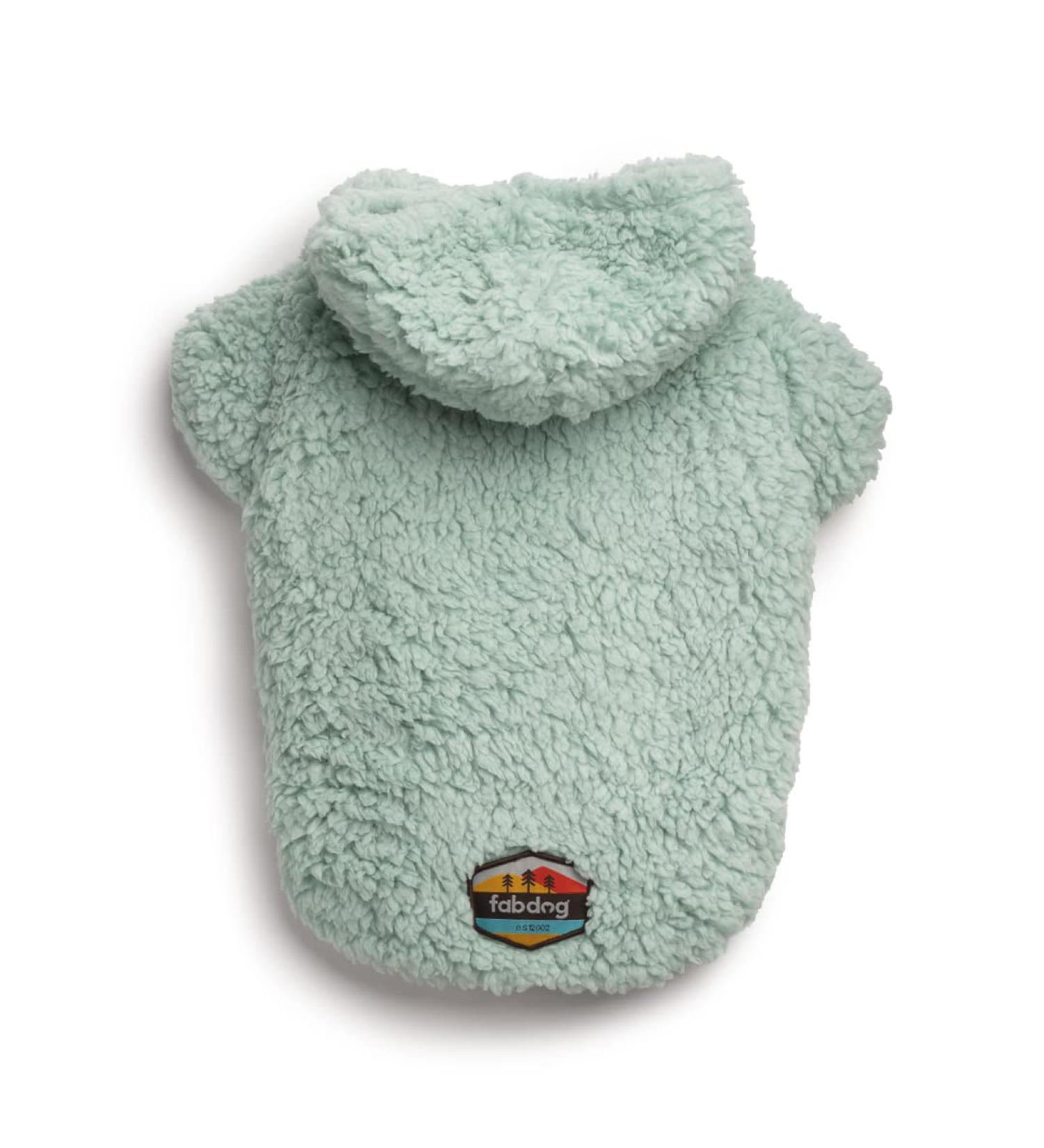 Fabdog Sherpa Hoodie Seafoam 12 - Cozy Pet Hoodie in Seafoam Color - Buy Online on GoSupps.com
