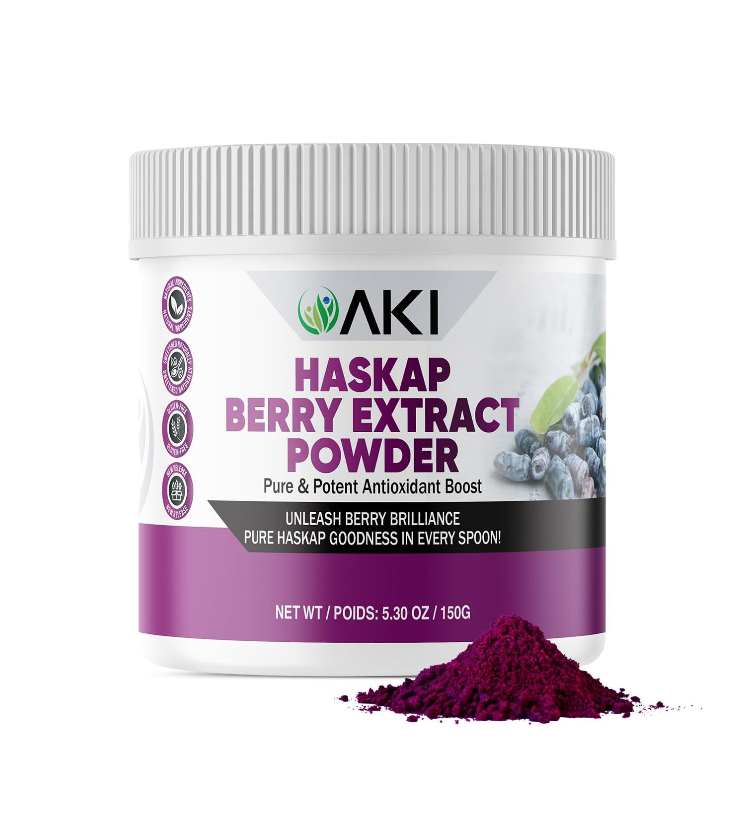 Buy AKI Haskap Berry Extract Powder - Antioxidant-Rich Vitamin-C & Polyphenol Boost | Premium Dried Berries | No Artificial Additives | 150g - Buy Online on GoSupps.com