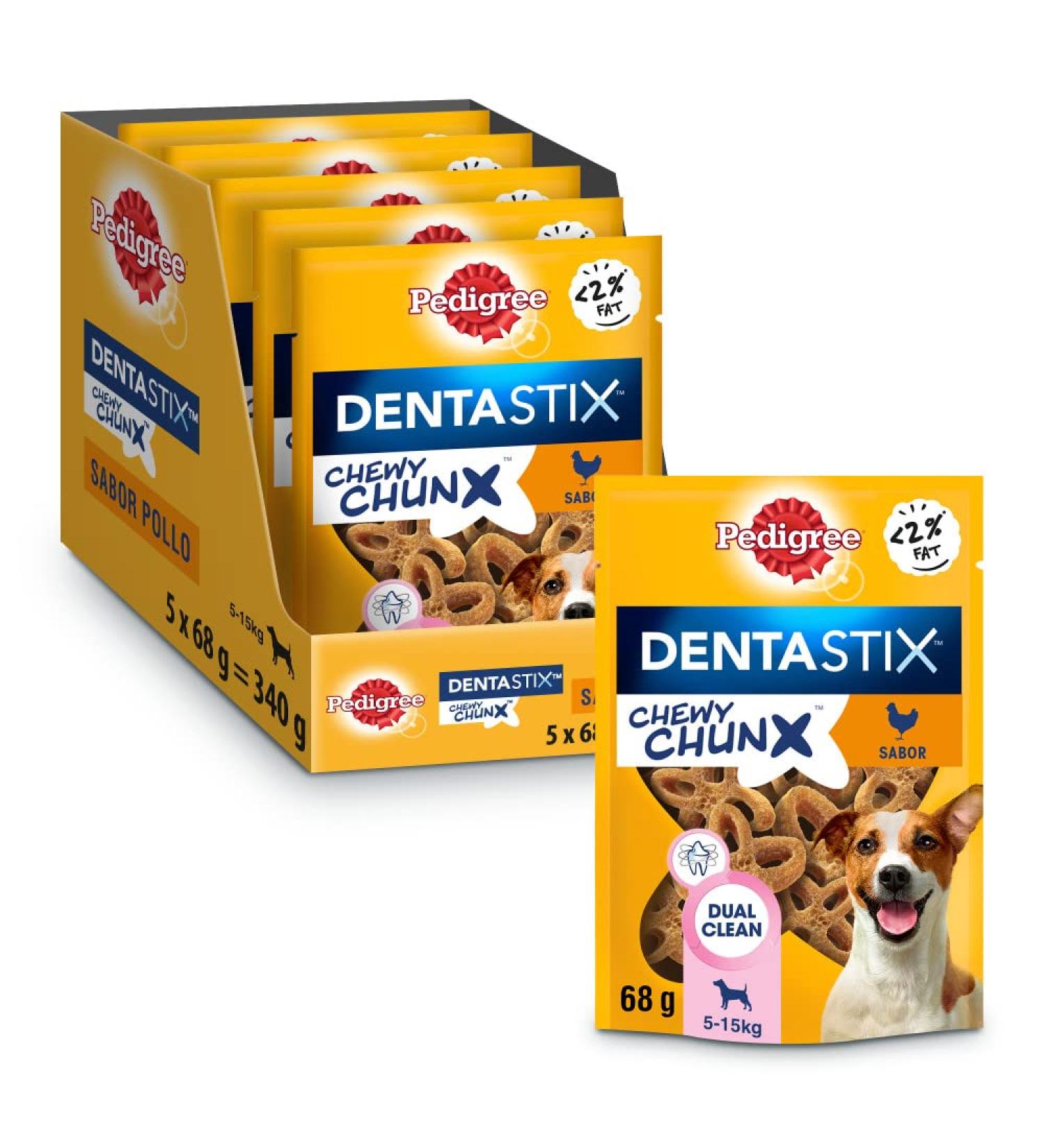 Pedigree Dentastix Chewy Chunx Dental Snack for Small Dogs Chicken Flavor (5 sachets x 68 g) - Buy Online on GoSupps.com