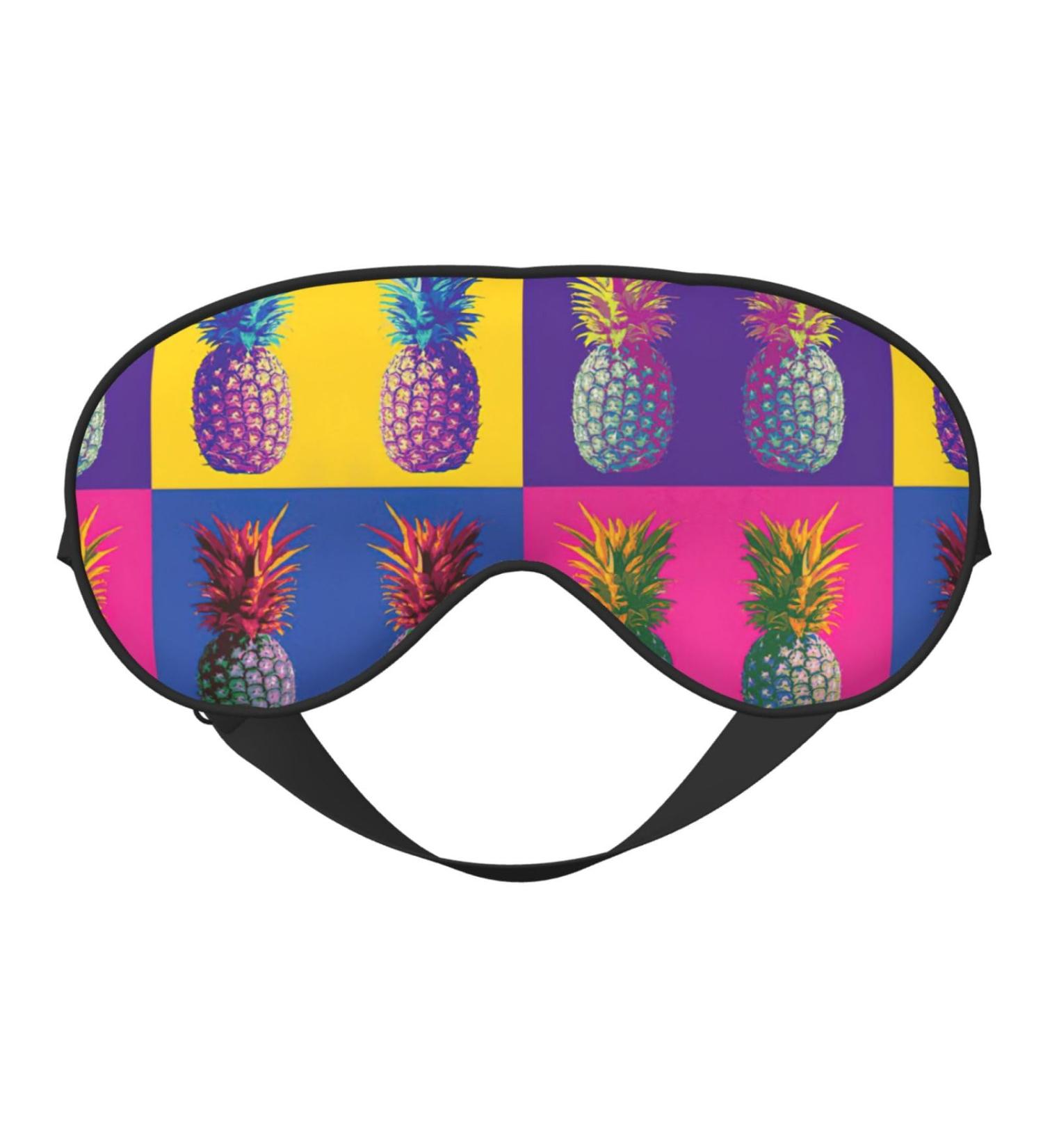 Colorful Pineapple Pattern Soft Sleep Eye Mask | Breathable Eye Patch for Women | Ideal for Travel & Relaxation - Buy Online on GoSupps.com