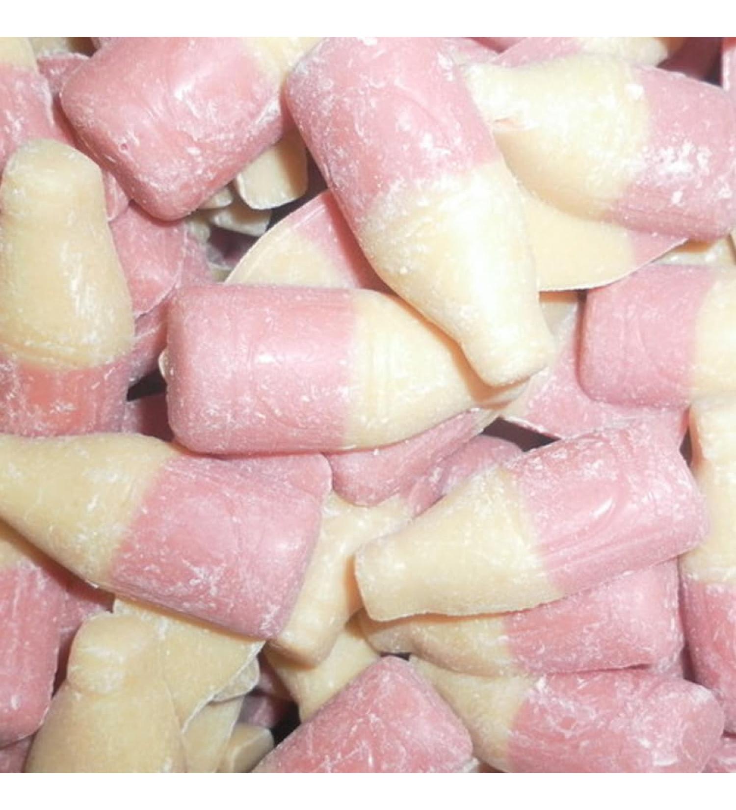 Chocolate Strawberry Shakes Sweets - Strawberry and cream flavoured candy in a fun bottle shape (2kg) - Buy Online on GoSupps.com