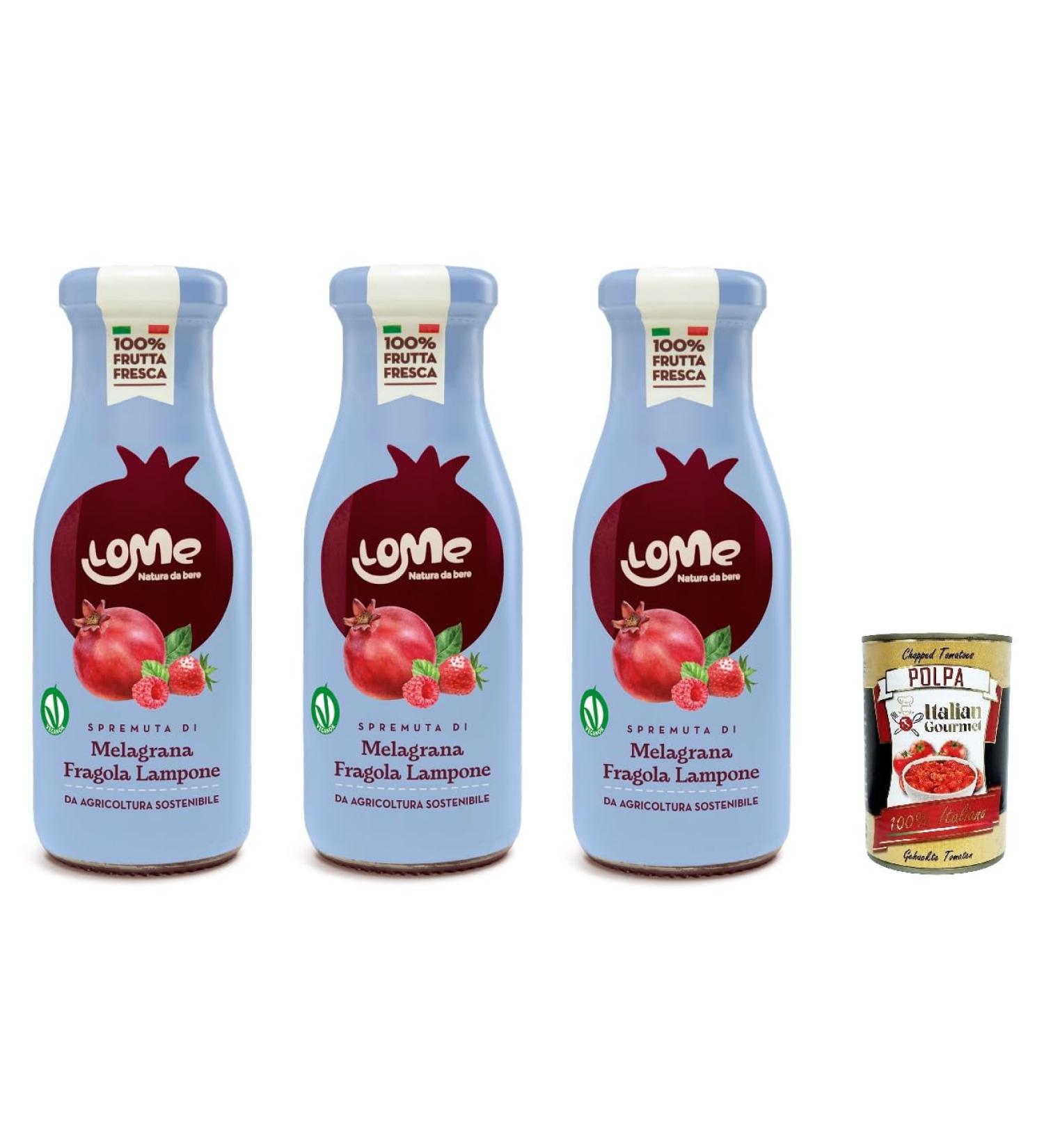  Italian Gourmet E.R. LOME Set of 3 pomegranate apples strawberry and raspberry 500 ml + Italian Gourmet Polpa 400 g - Buy Online on GoSupps.com