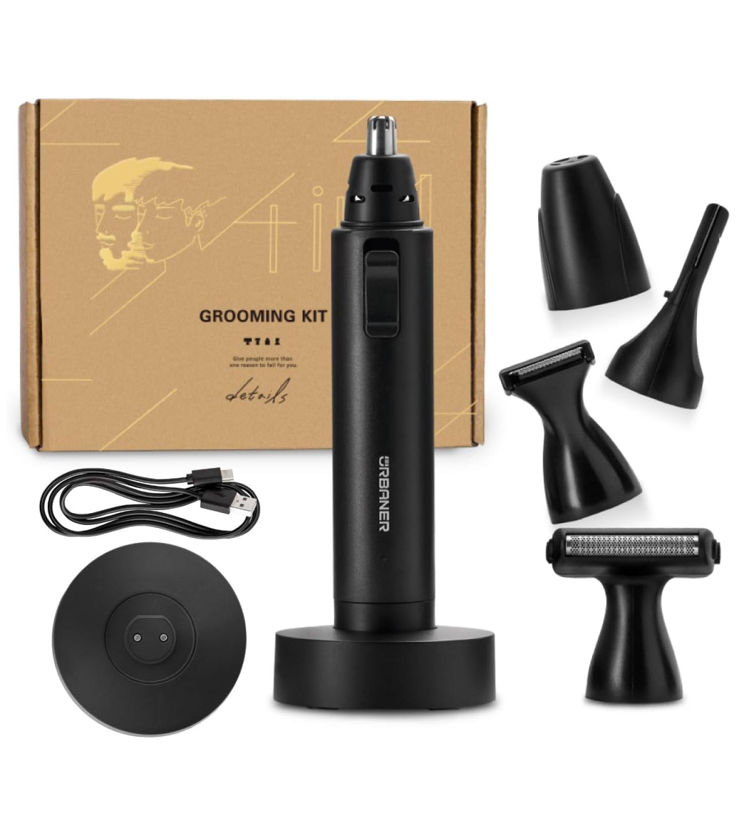 URBANER Nose Hair Trimmer for Men - Japanese Motor USB Rechargeable IPX8 Waterproof 4-in-1 Grooming Set Ear & Eyebrow Trimmer Portable Electric Shaver Perfect Gift MB-990 - Buy Online on GoSupps.com