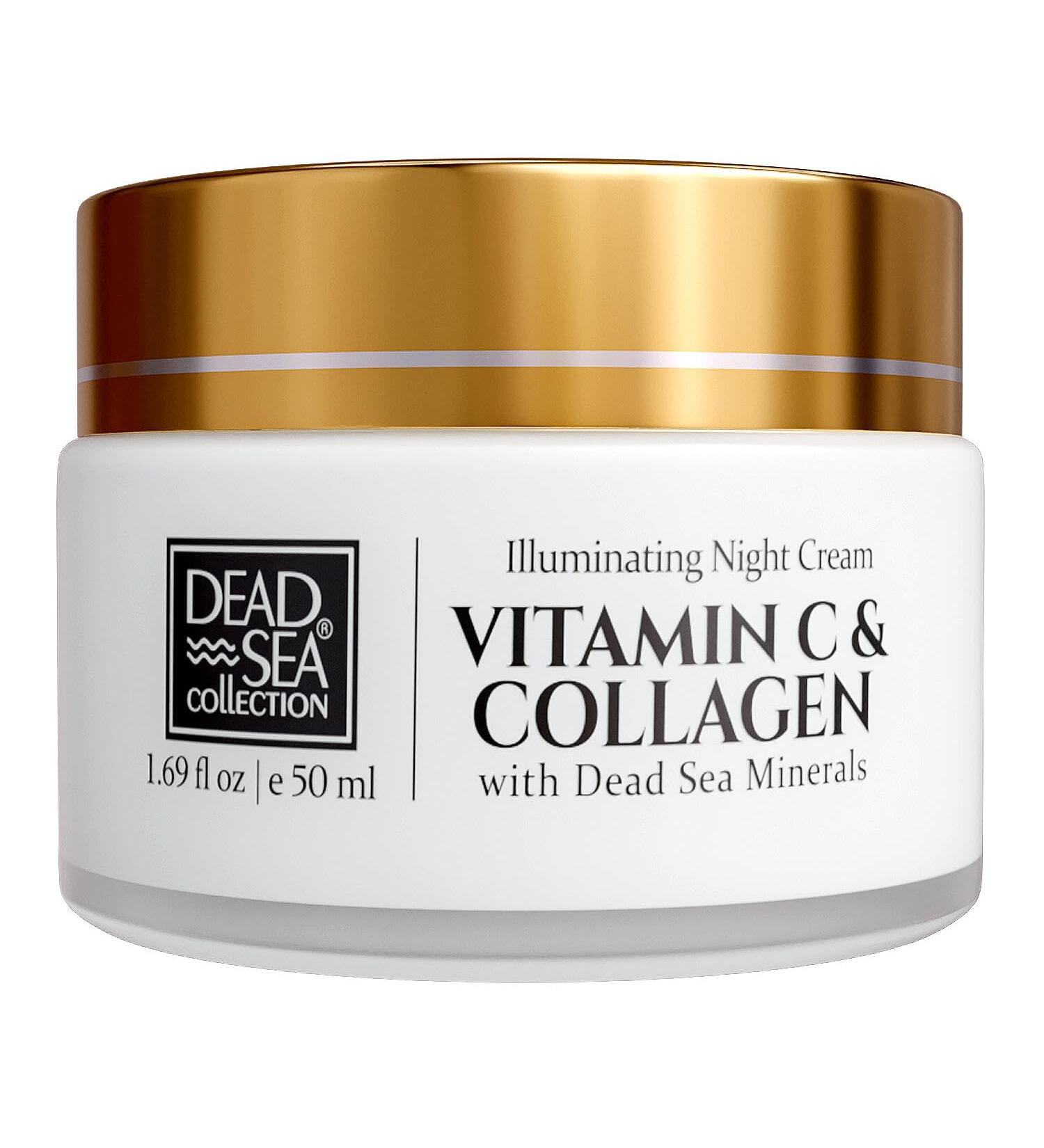 Dead Sea Collection Anti Wrinkle Vitamin C & Collagen Night Face Cream - Skin Care Essential Face Cream for Women and Men - 50ml Face Moisturizer for All Skin Types - Buy Online on GoSupps.com