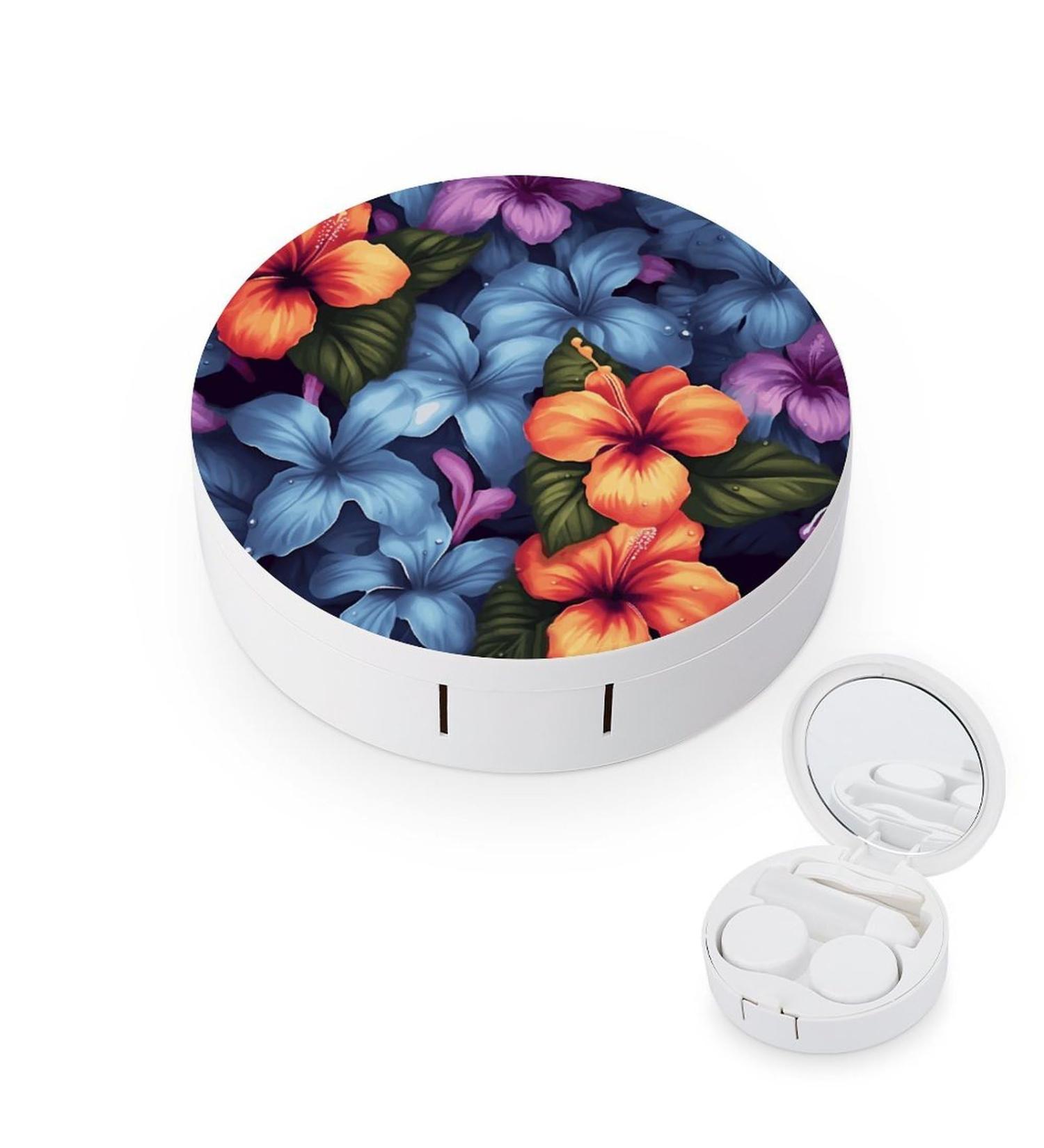 Buy Tropical Floral Portable Travel Contact Lens Case | Stylish Contact Lens Storage Box for Easy Travel - Buy Online on GoSupps.com