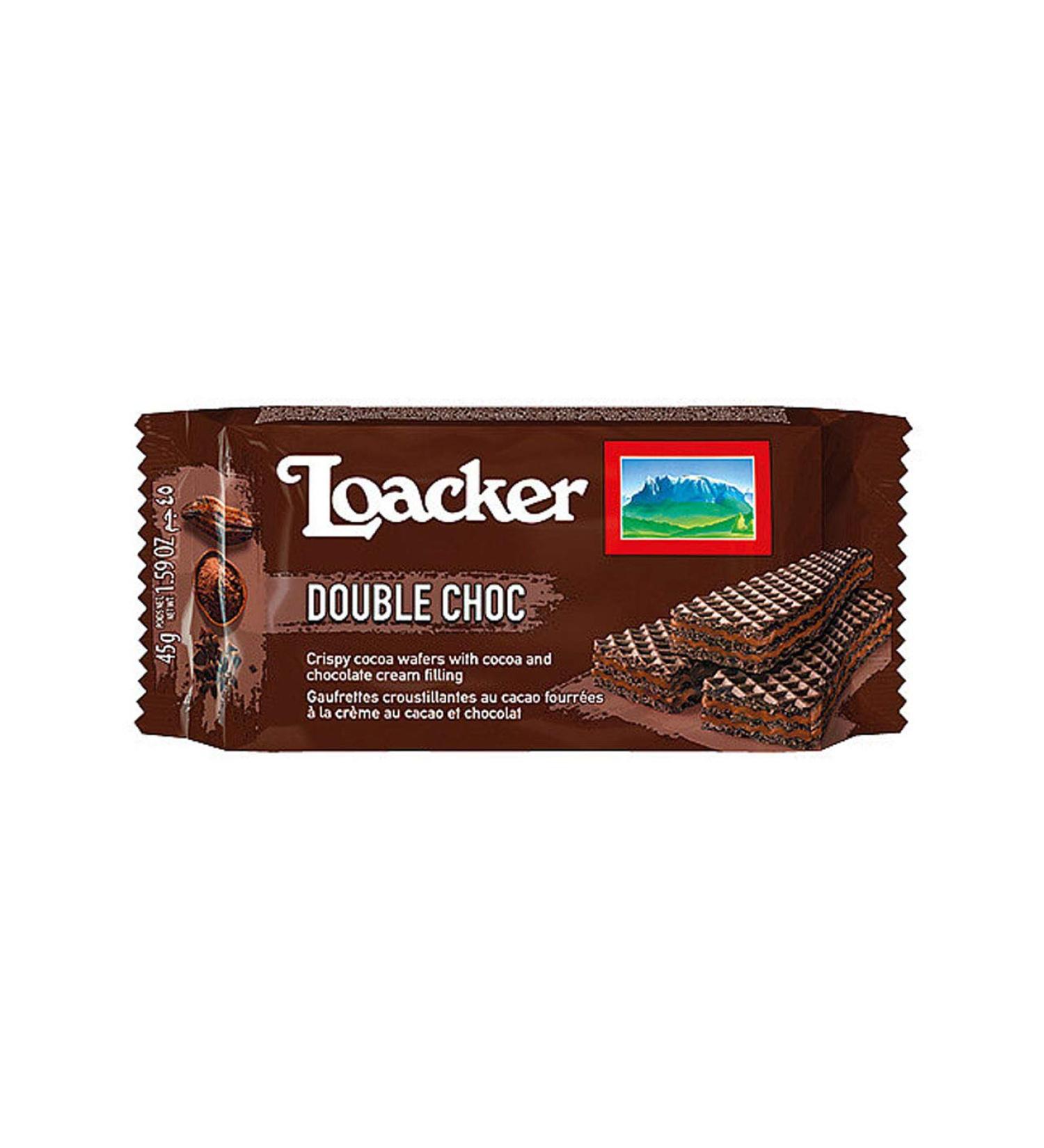 Loacker Loacker Wafer Double Choc Cookies Chocolate and cocoa cream waffles 175g