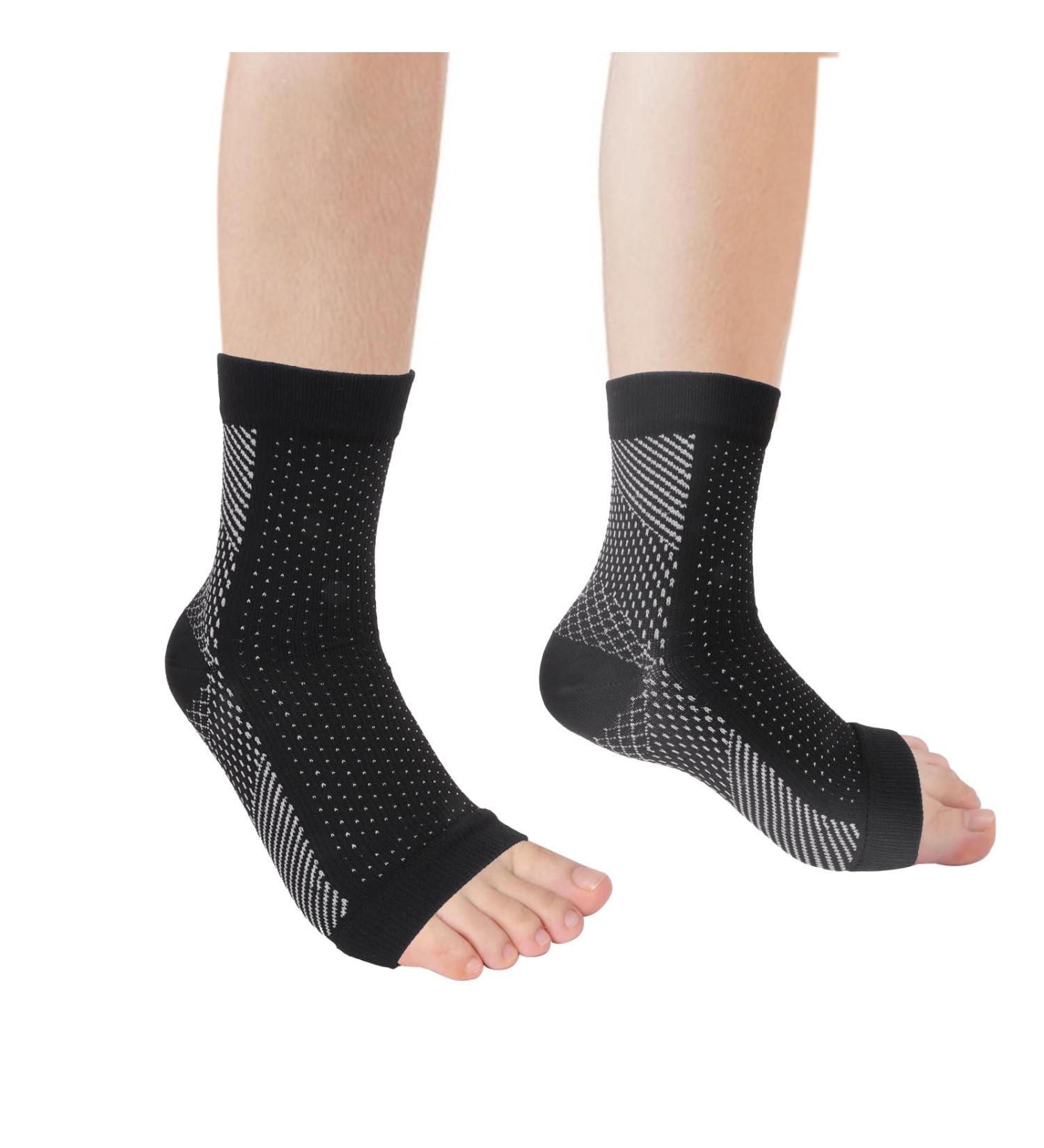 Minicloss 2 Pair Compression Stockings & Sports Socks - Breathable Ankle Support & Midfoot Protection (34-39 Black) | International Shipping Available - Buy Online on GoSupps.com