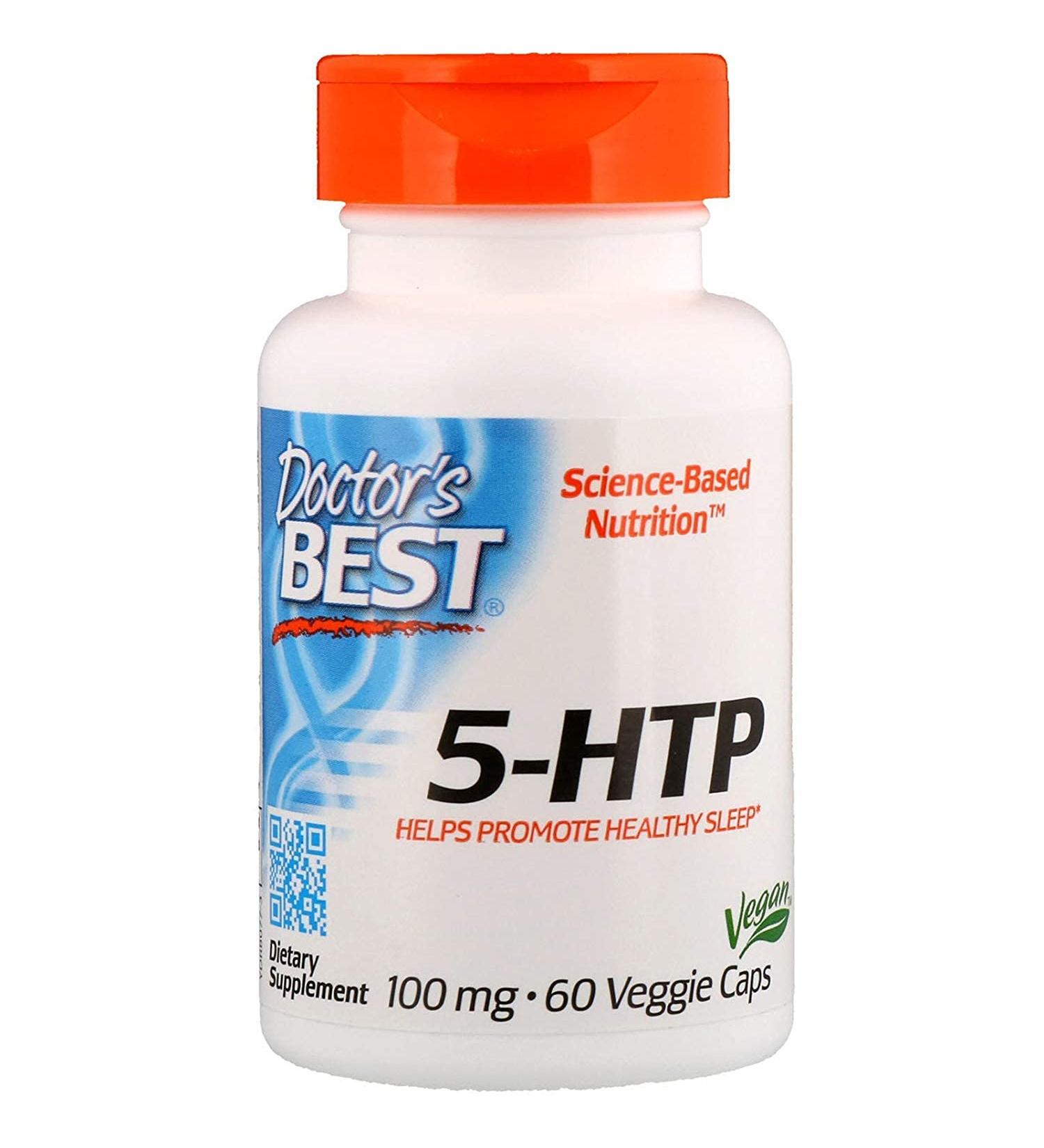 Buy Doctor's Best 5-HTP 100 mg - 60 Veggie Caps | Mood Support & Natural Wellness | International Shipping Available - Buy Online on GoSupps.com