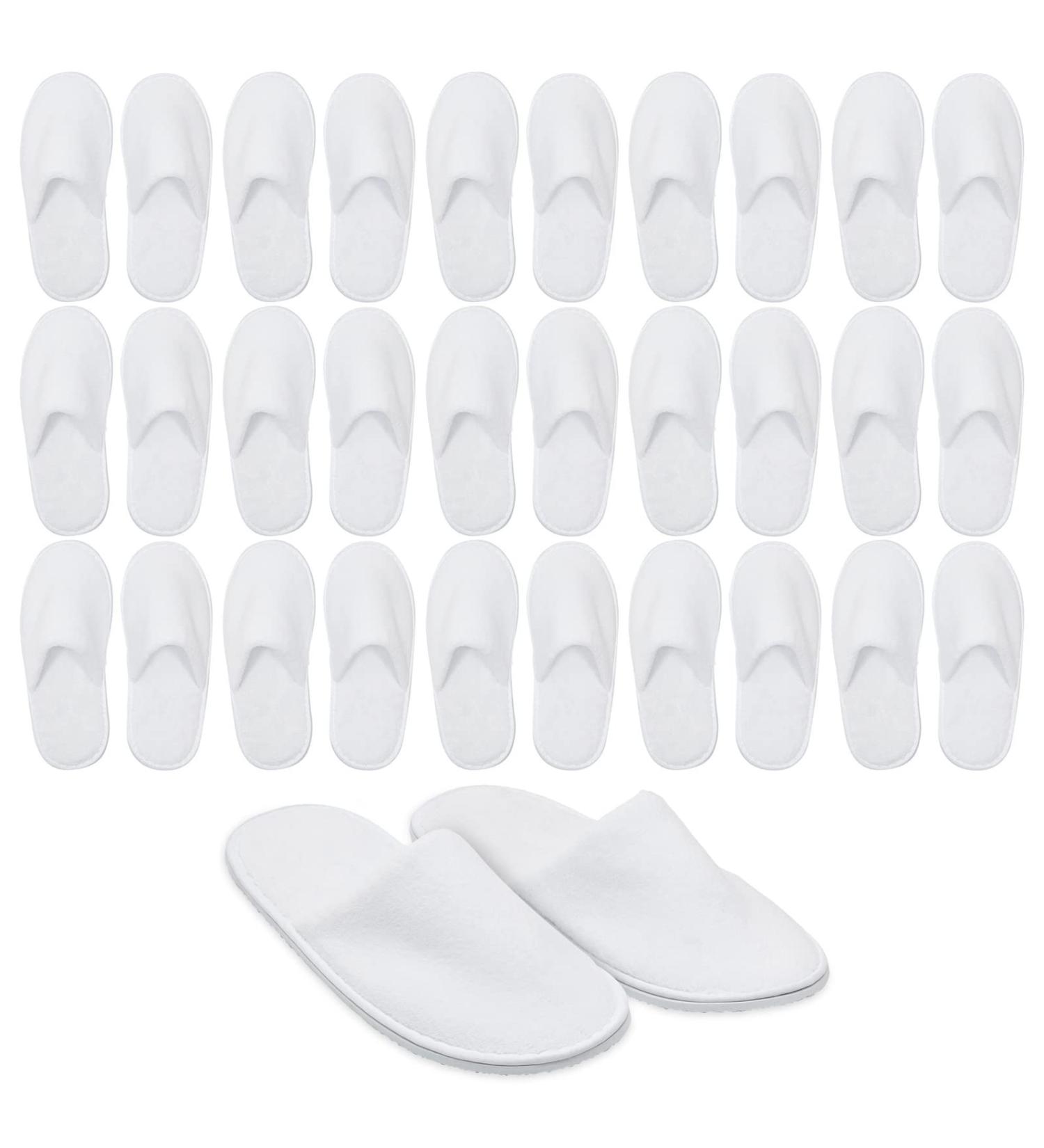 Juvale 12 Pairs Disposable Non-Slip Closed Toe Slippers for Hotels and Spas - Women's US Size 12, Men's Size 11 (White) - Buy Online on GoSupps.com