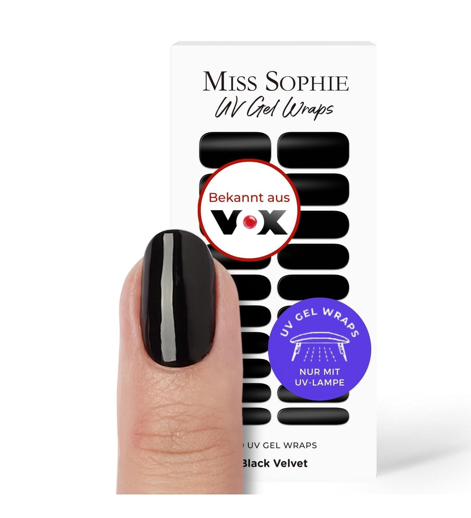 Original Miss Sophie UV Gel Nail Foils - Black Velvet UV Gel Polish Strips for Finger & Toenails - Long-Lasting Solid Color - Buy Online on GoSupps.com