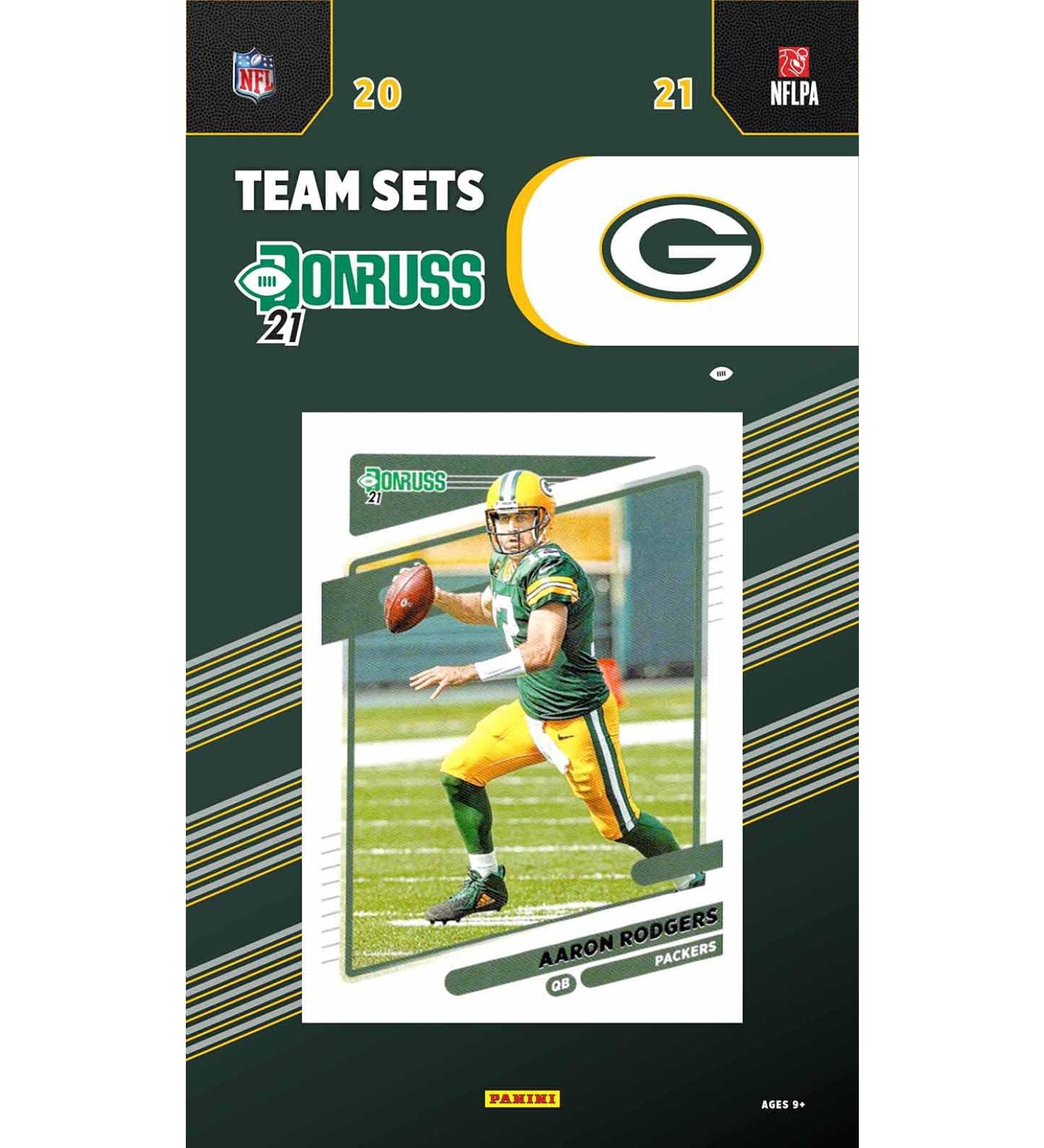 Green Bay Packers 2021 Donruss Team Set featuring Aaron Rodgers, Brett Favre & 3 Rookies - Buy Online on GoSupps.com