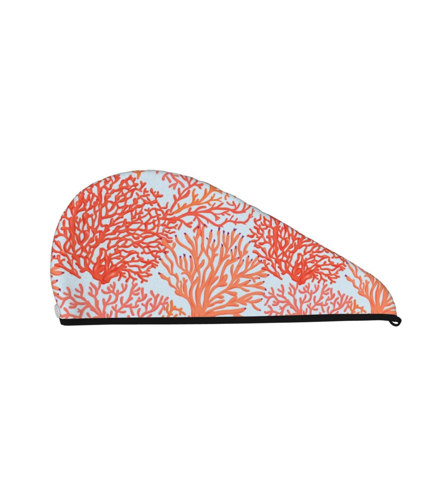 Corals Microfiber Hair Towel | Soft Super Absorbent Hair Wrap for Women | Quick Dry Coral Velvet Cap for Long Curly & Thick Hair - Buy Online on GoSupps.com