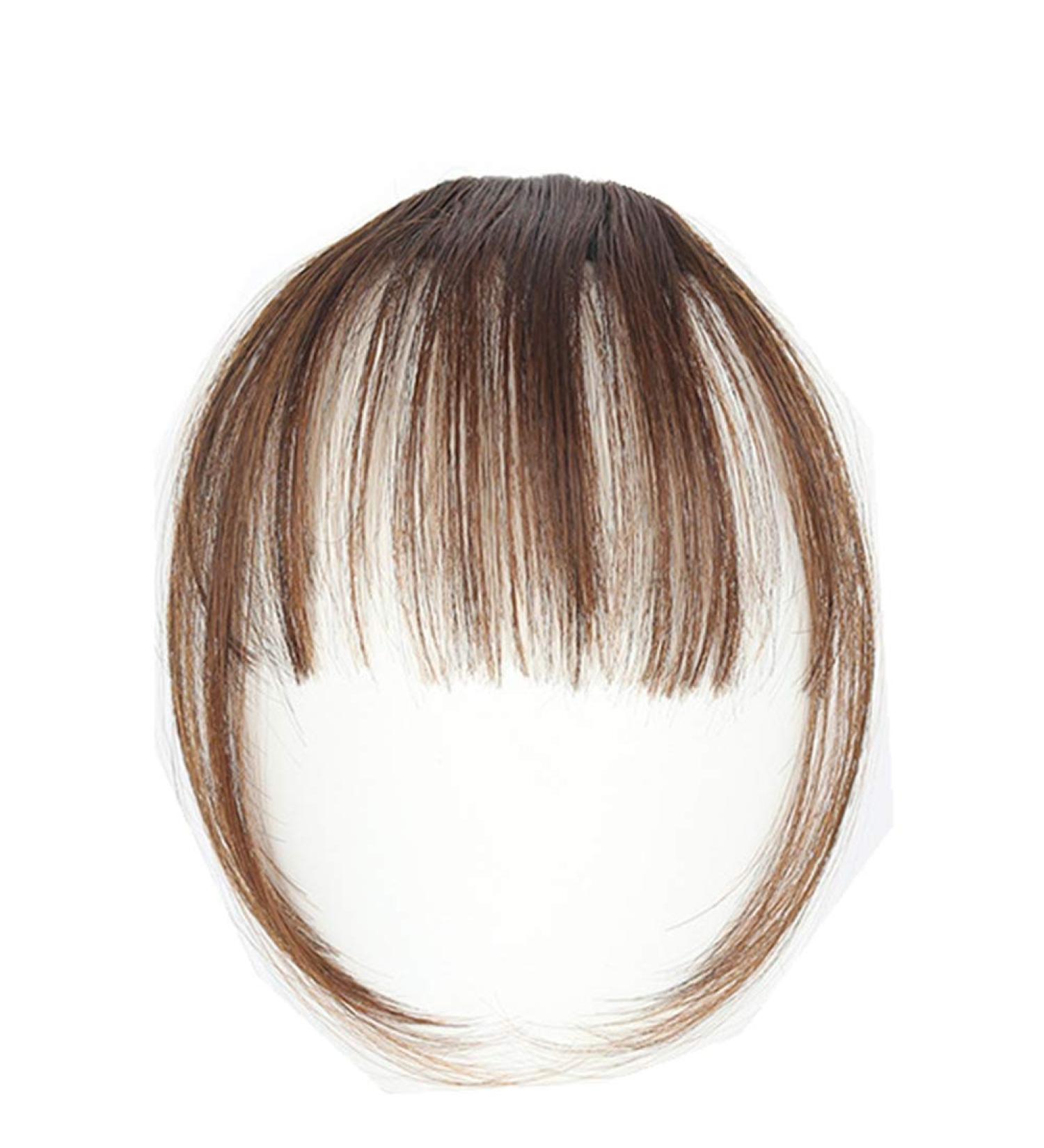 Natural Synthetic Hair Flat Bangs/Fringe Mini Hair Bangs Fashion one Clip-in Hair Extension(Light Brown) - Buy Online on GoSupps.com