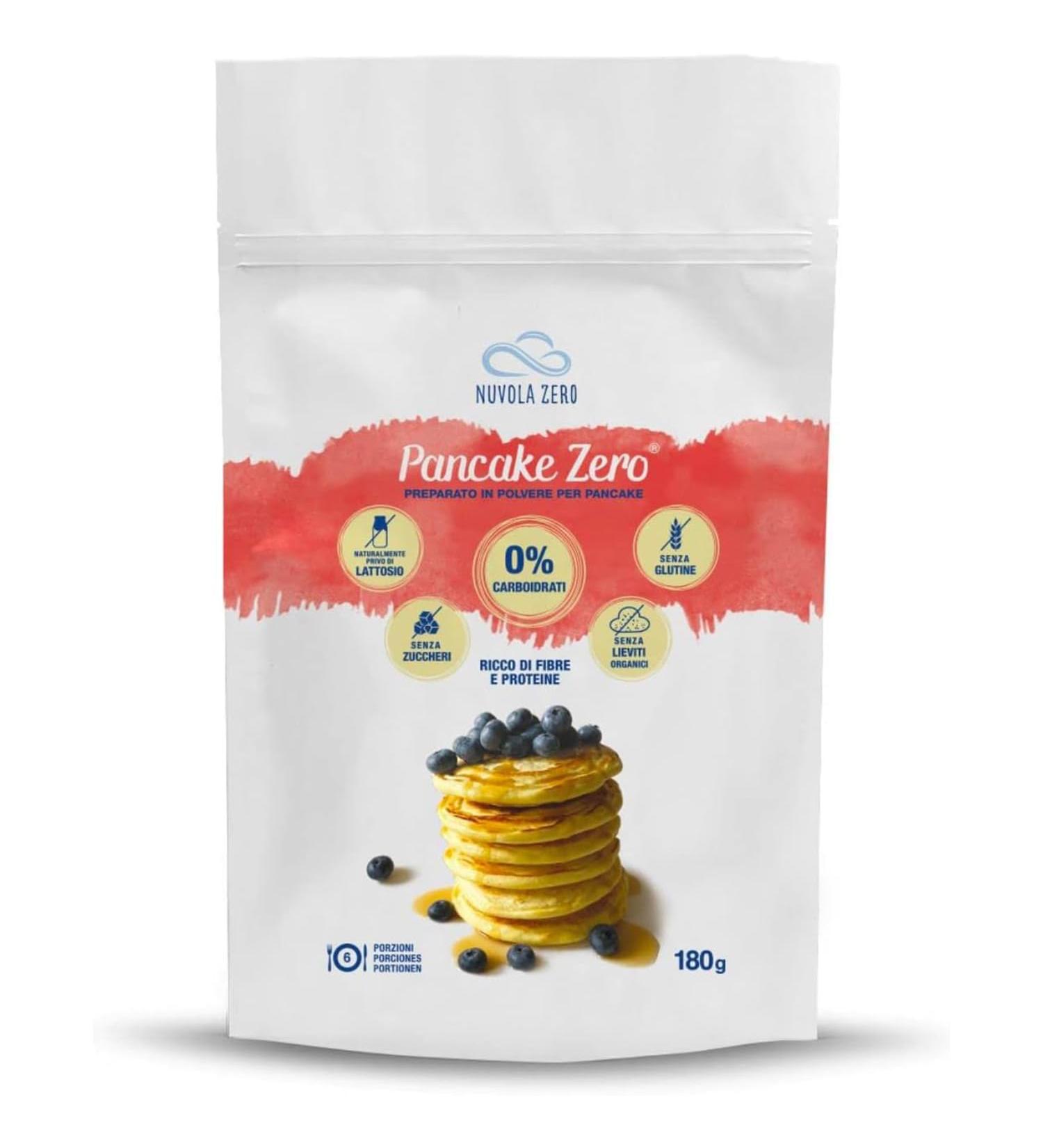 Nuvola Zero-Baking Pancake Mix - Gluten-Free Sugar-Free & High Protein | 180g Pack - Keto-Friendly Italian Mix - Buy Online on GoSupps.com