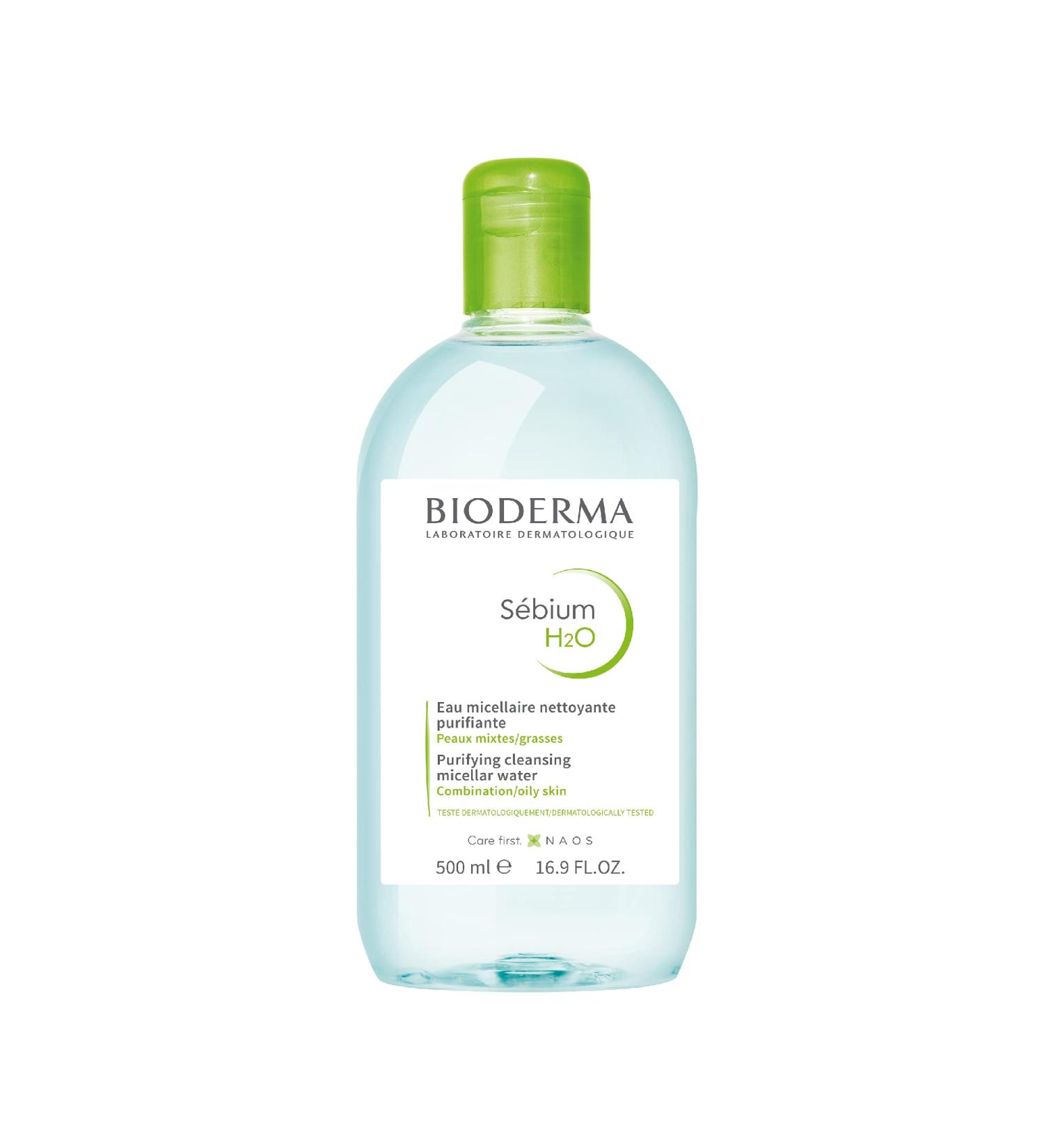 Bioderma Sebium H2O 500ml - Gentle Micellar Water for Oily Skin (Pack of 1) - Buy Online on GoSupps.com