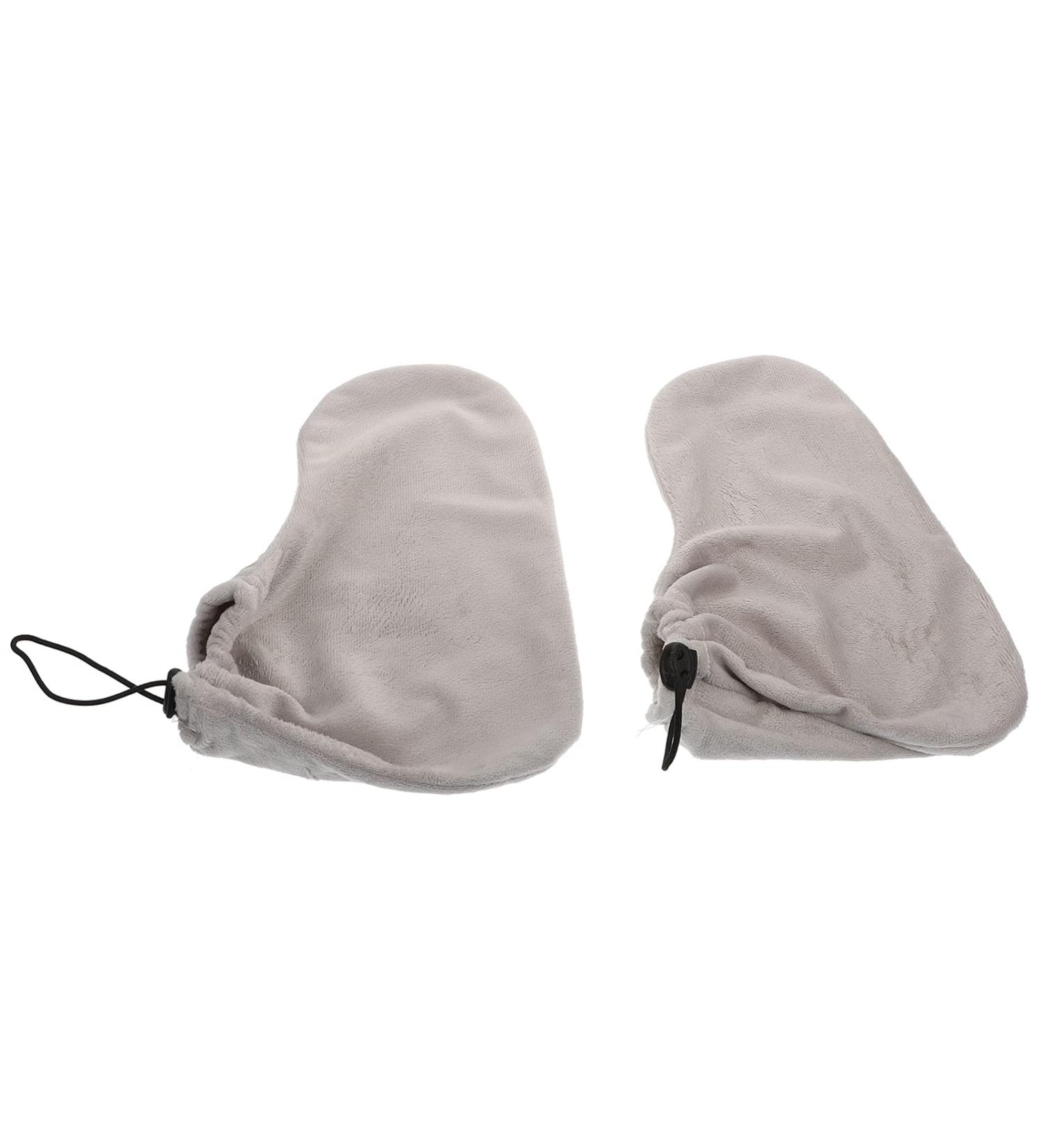 Uonlytech Warm Foot Covers for Growth Therapy & Pedicure - Cotton Paraffin Wax Bath Accessories - Plush Gray Foot Wraps - Buy Online on GoSupps.com