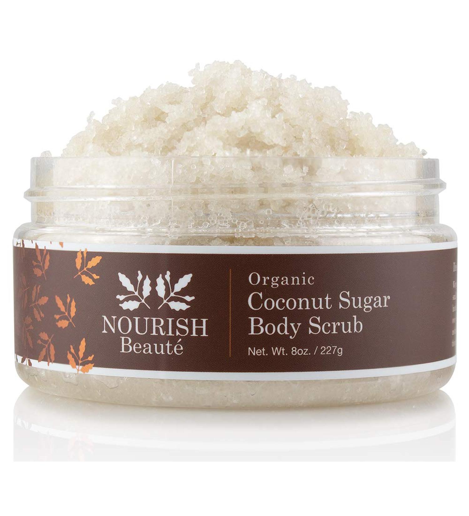 Nourish Beaute Organic Sugar Body Scrub for Exfoliation and Cellulite Hydrates and Moisturizes Skin While Improving Skin Tone and Texture 8 oz Coconut Coconut 8 Ounce (Pack of 1) - Buy Online on GoSupps.com