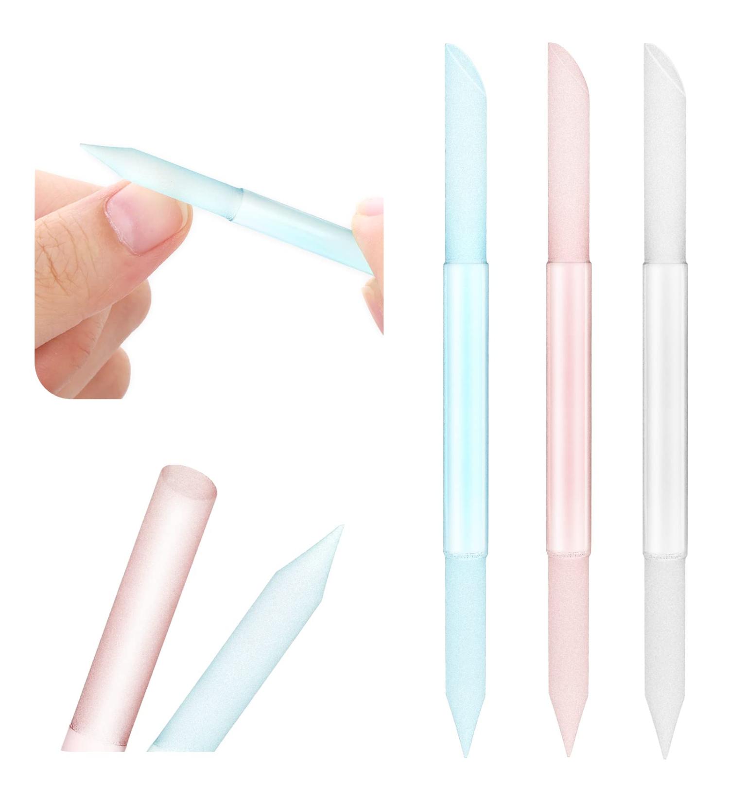 Shop WLLHYF 3-Piece Glass Cuticle Pusher Set - Dual-Ended Manicure Tools for Nail Care (Blue Pink Transparent) | International Shipping Available - Buy Online on GoSupps.com