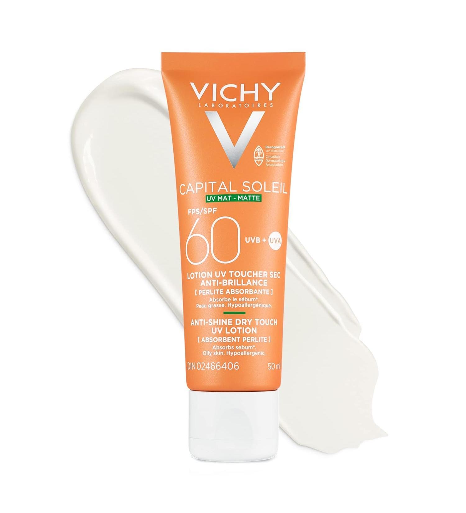 Vichy Face & Body Sunscreen Lotion SPF 60 Capital Soleil Broad Spectrum UVA & UVB Sun Protection Fragrance-Free Suitable for All Skin Types Dermatologist Recommended MATTE FINISH SPF 60 - Buy Online on GoSupps.com