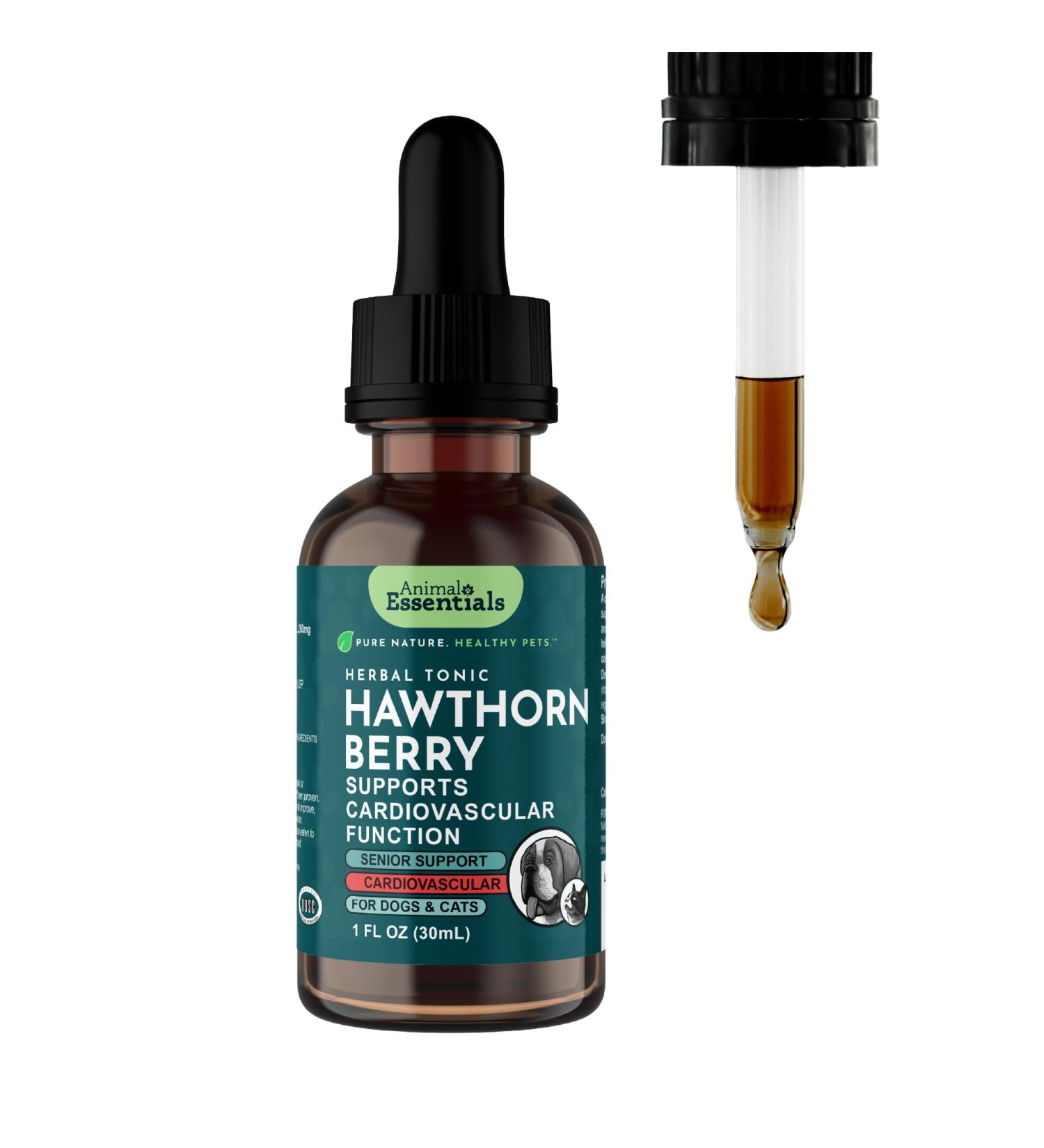 Animal Essentials Hawthorn Berry Supplement for Dogs & Cats - Heart Health Support Herbal Tincture for Pets Natural Liquid Extract for Circulation & Cardiovascular Support Organic Hawthorn- 1 fl oz - Buy Online on GoSupps.com