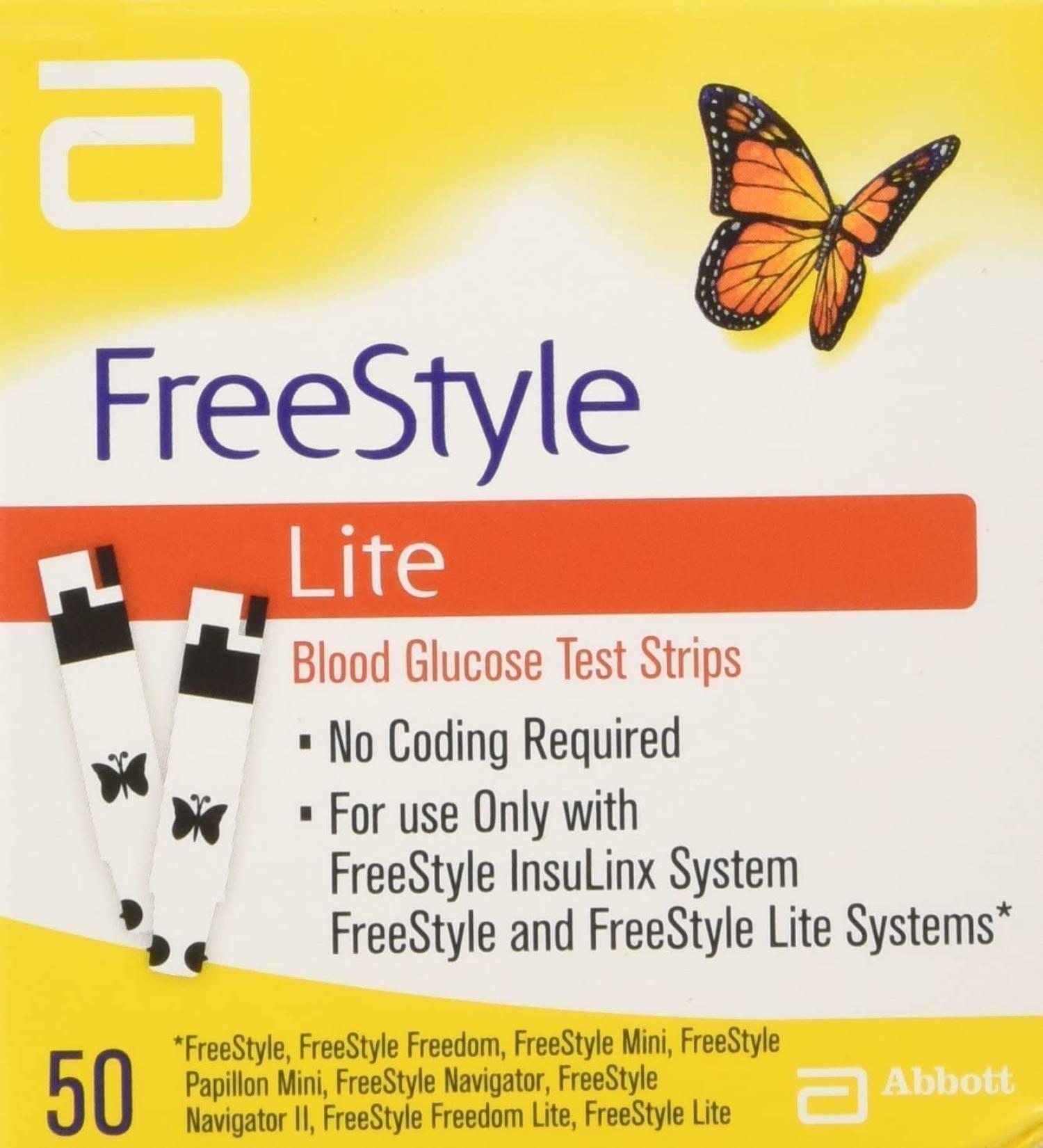 Blood Glucose Lite Test Strips 100 Counts (2 x 50 Counts)