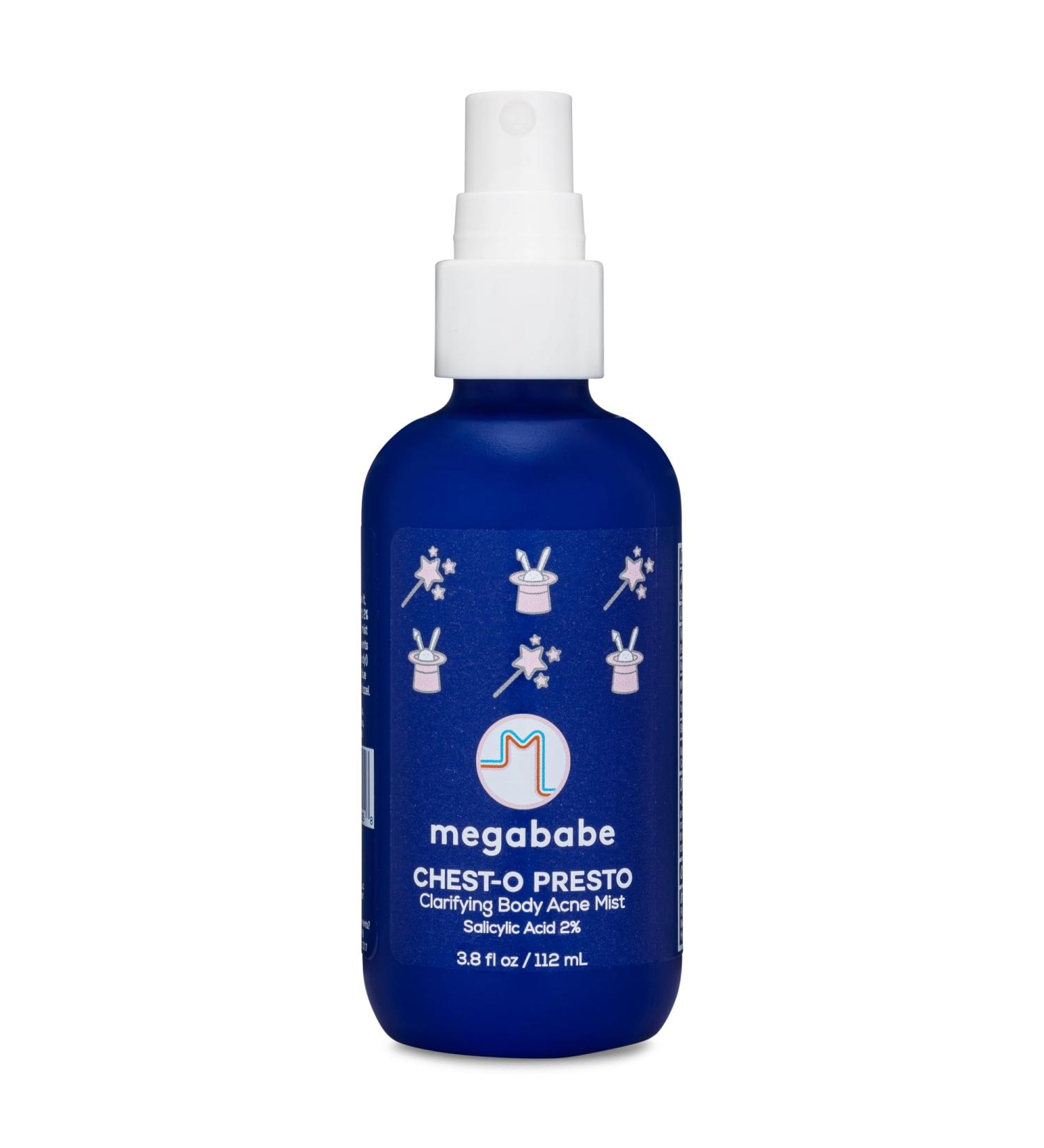 Megababe Chest-o Presto | Clarifying Body Acne Mist | Benzoyl Peroxide Free | 3.8 fl oz - Buy Online on GoSupps.com