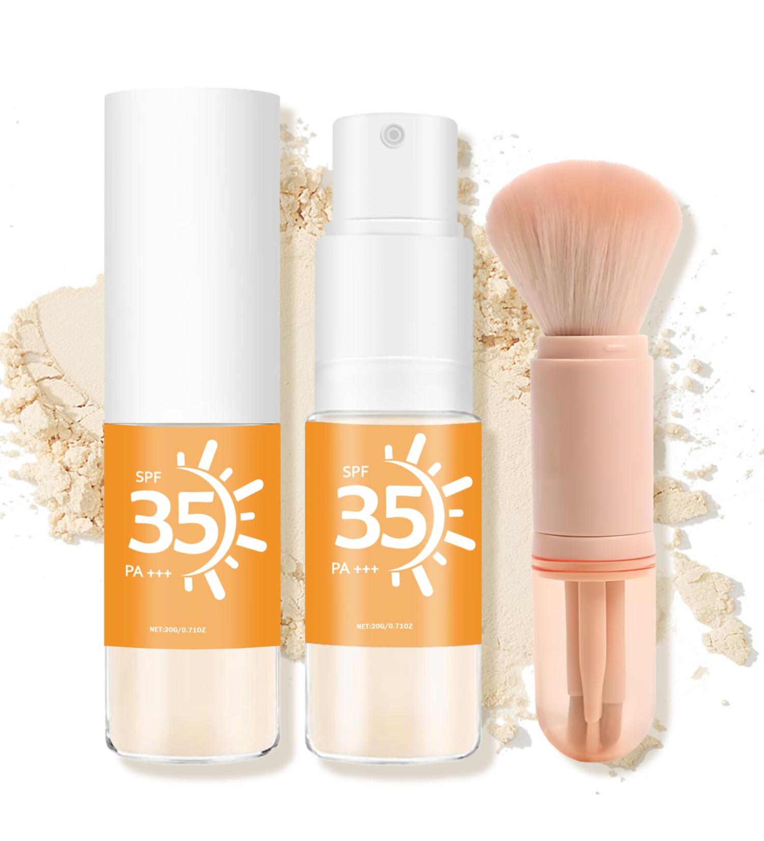 Mineral Sunscreen Powder SPF 35 for Face Hair & Scalp - Breathable Translucent UV Protection | 0.71oz Broad Spectrum Setting Powder - Buy Online on GoSupps.com