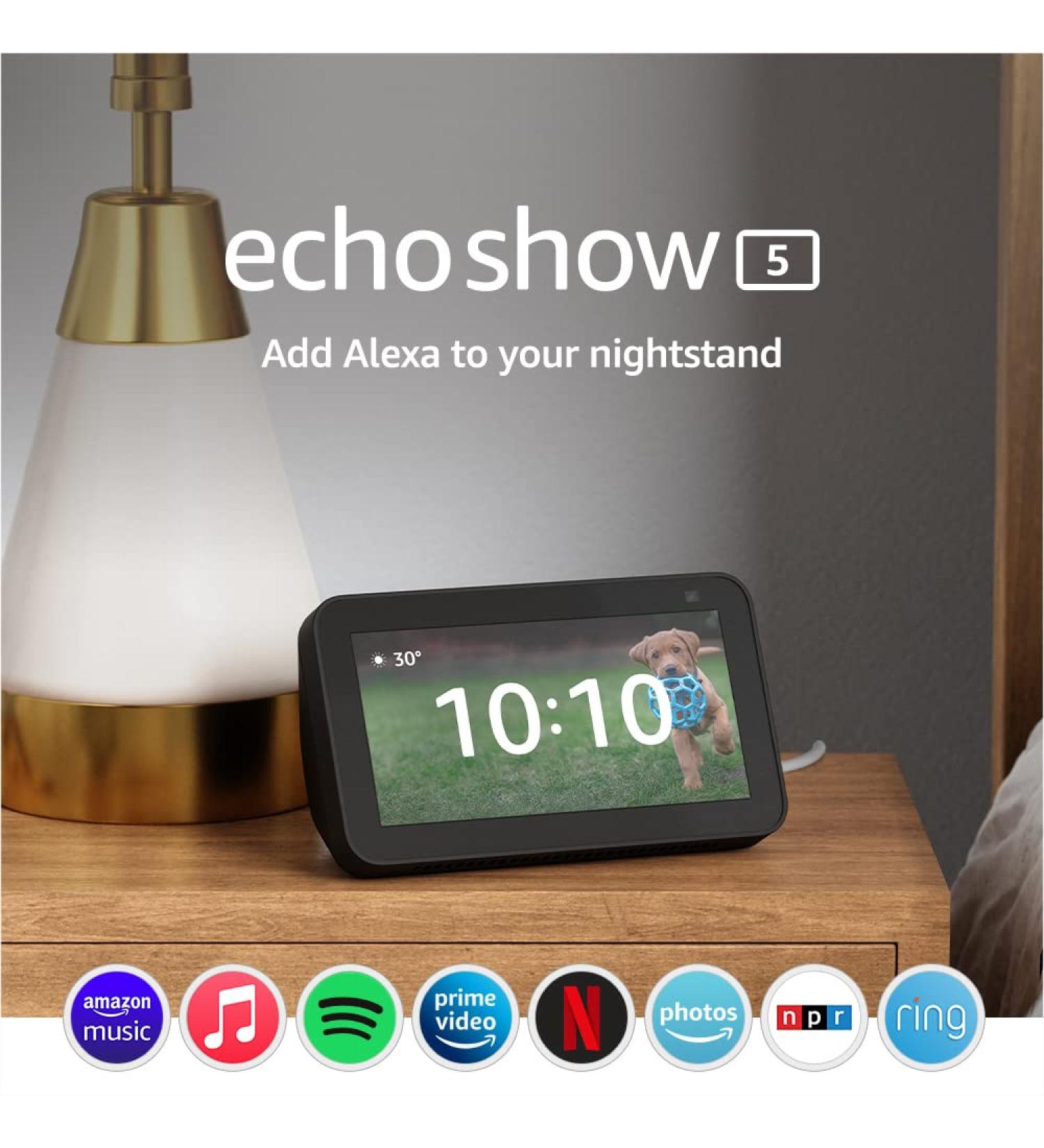 Echo Show 5 (2nd Gen 2021) | Smart Display with Alexa & 2 MP Camera | Charcoal - Device Only - Buy Online on GoSupps.com