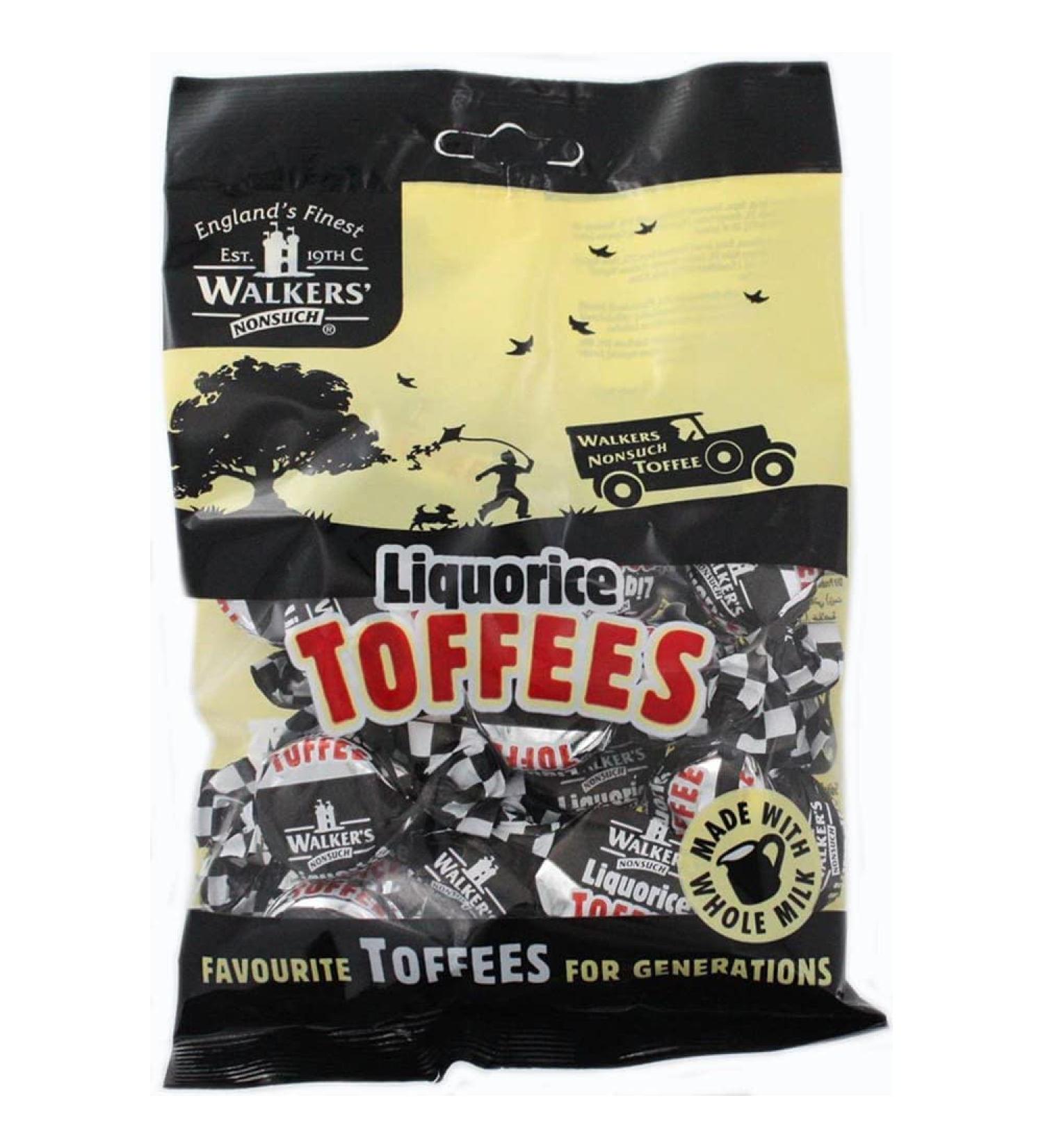 Walkers Nonsuch Liquorice Toffees - Traditional British Candy with Condensed Milk & Black Treacle - 5.29 Oz (150g) - Imported Worldwide - Buy Online on GoSupps.com