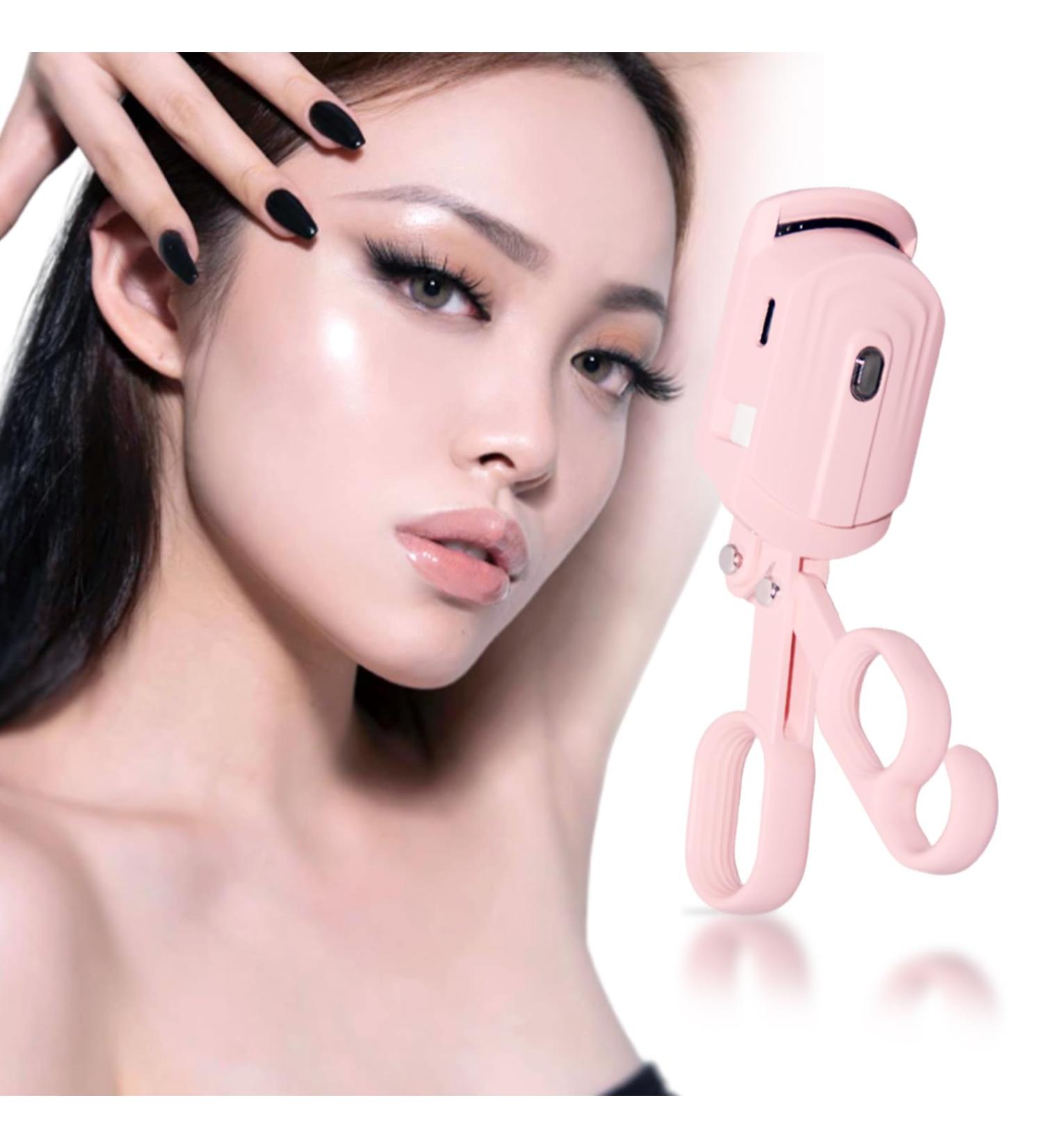 Heated Eyelash Curler - JINCUIY Quick Rechargeable Eyelash Curler with 3 Temperature Levels & Anti-Scalding Design - Long-Lasting Curl (Pink-FS01 - Buy Online on GoSupps.com